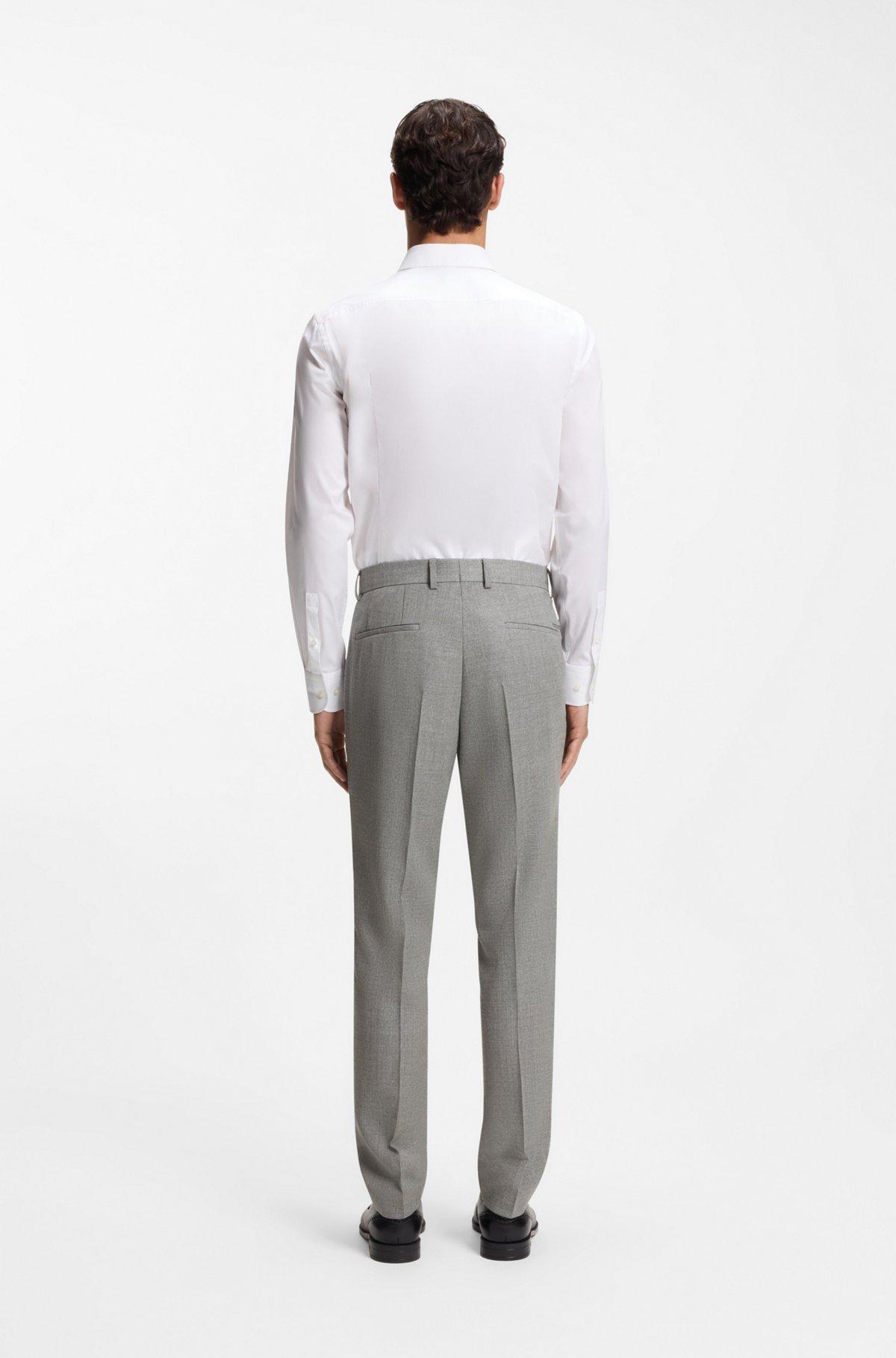 Patterned slim-fit trousers in stretch wool Product Image