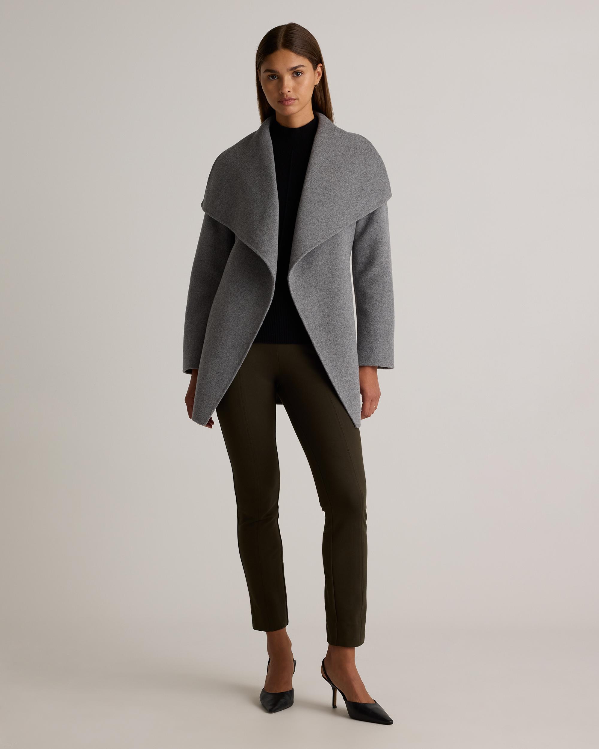 Quince | Women's Double-Faced Merino Wool Draped Collar Short Wrap Coat Product Image