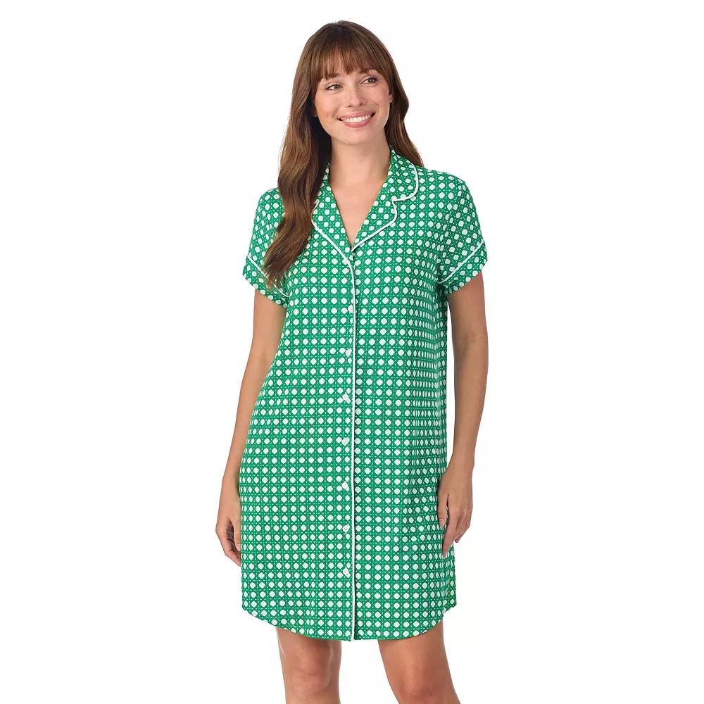 Women's Draper James Printed Cozy Short Sleeve Notch Collar Sleepshirt,  Product Image