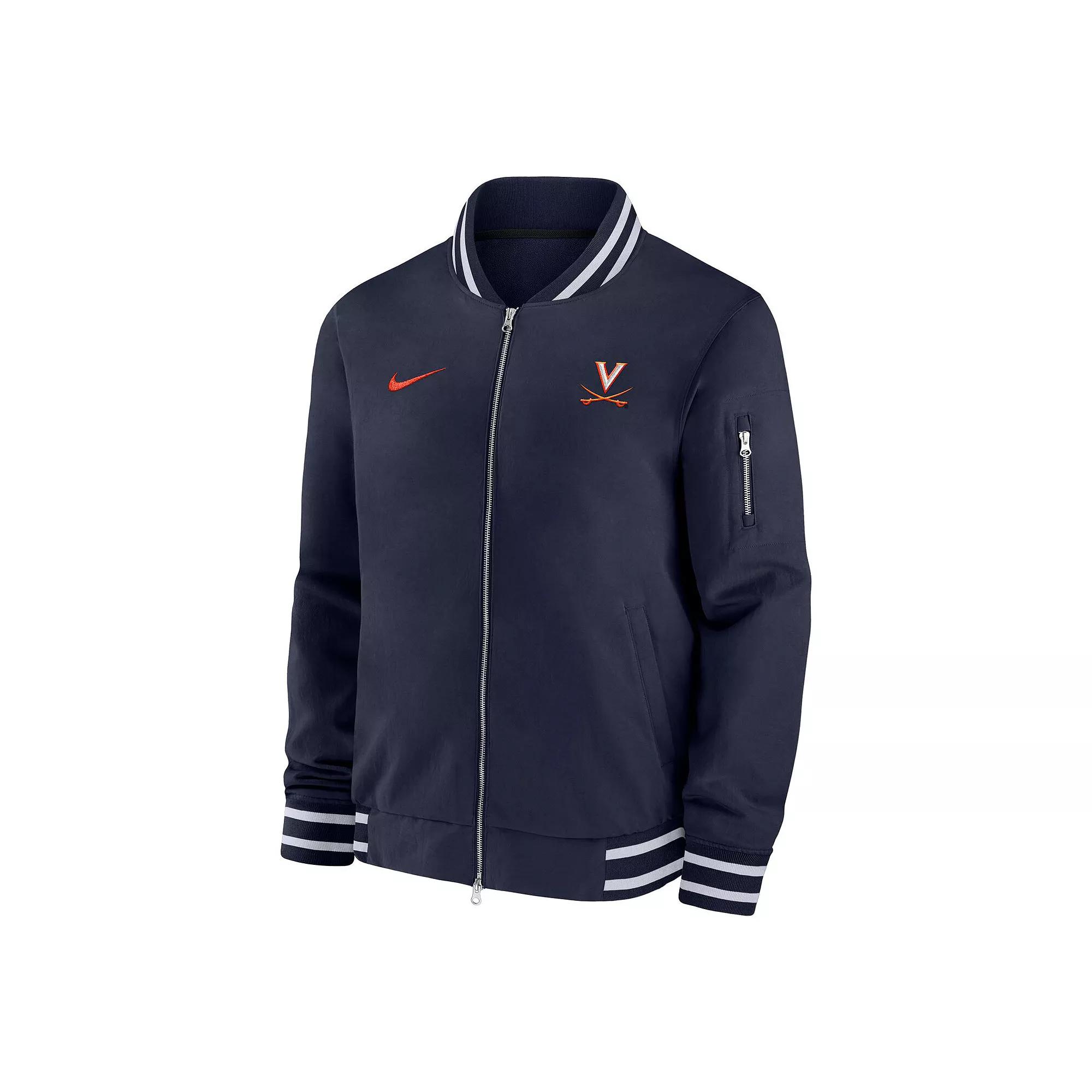 Men's Nike Navy Virginia Cavaliers Full-Zip Bomber Jacket,  Product Image
