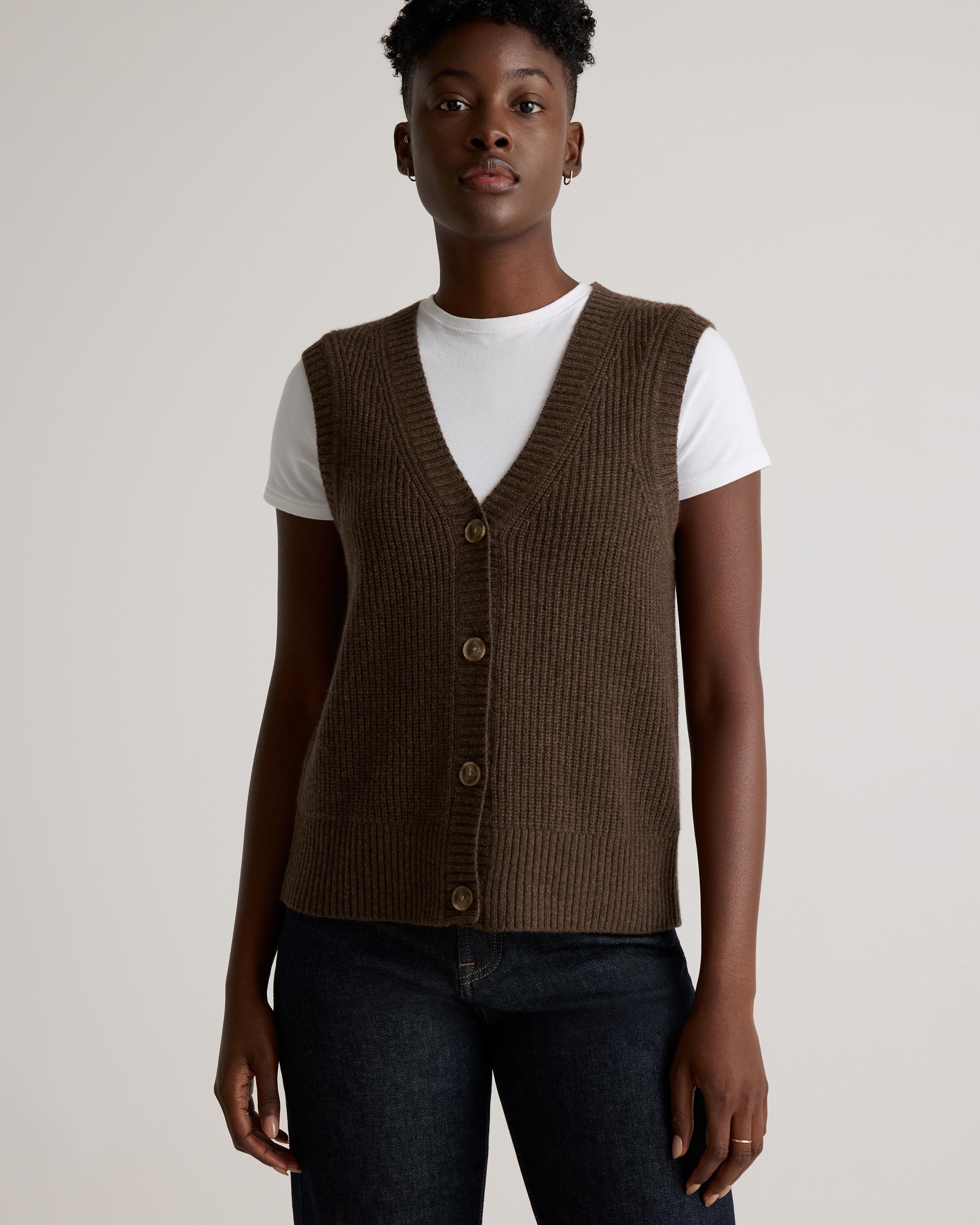 Quince | Women's Mongolian Cashmere Fisherman Sweater Vest Product Image