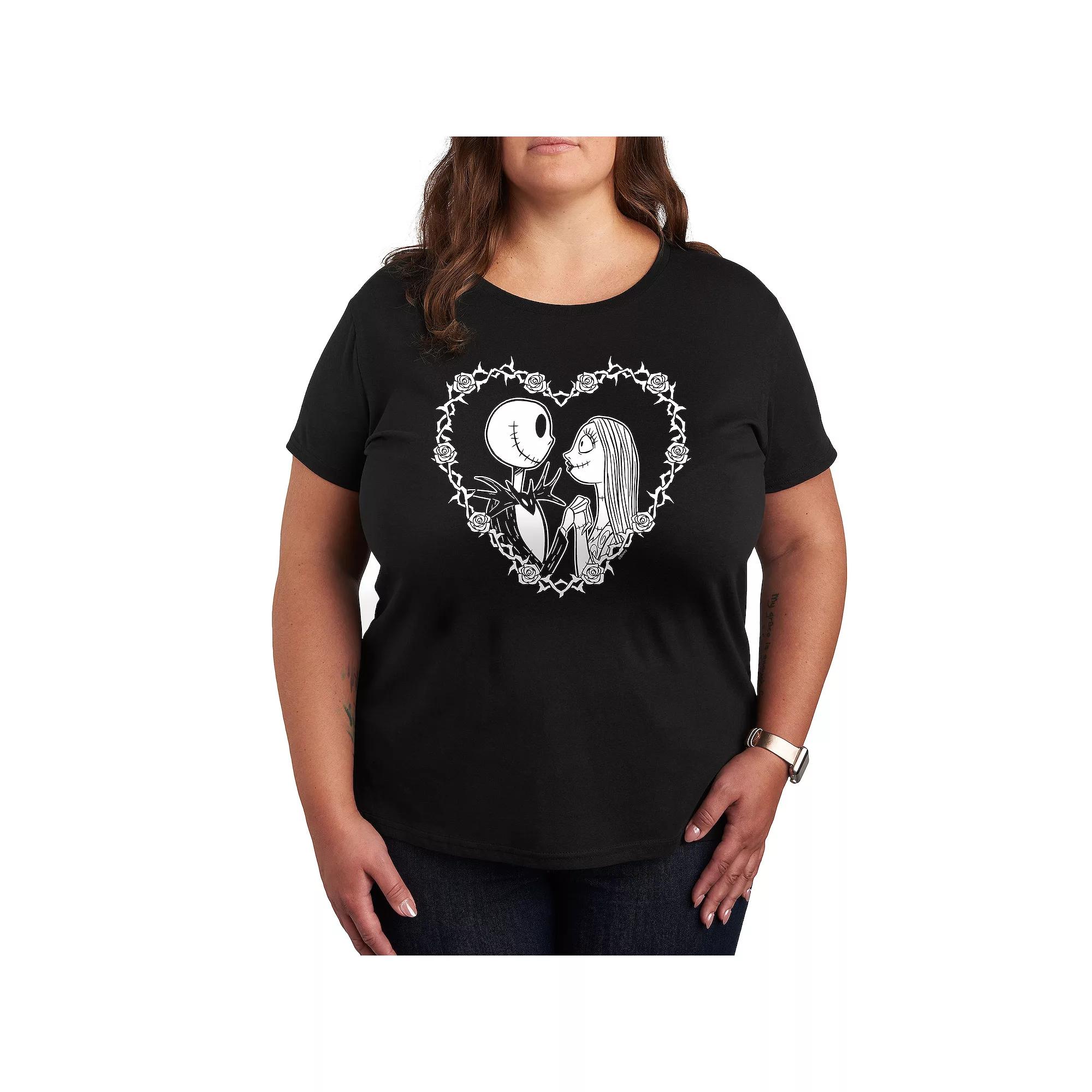 Disney's The Nightmare Before Christmas Plus Jack & Sally Heart Graphic Tee, Women's,  Product Image