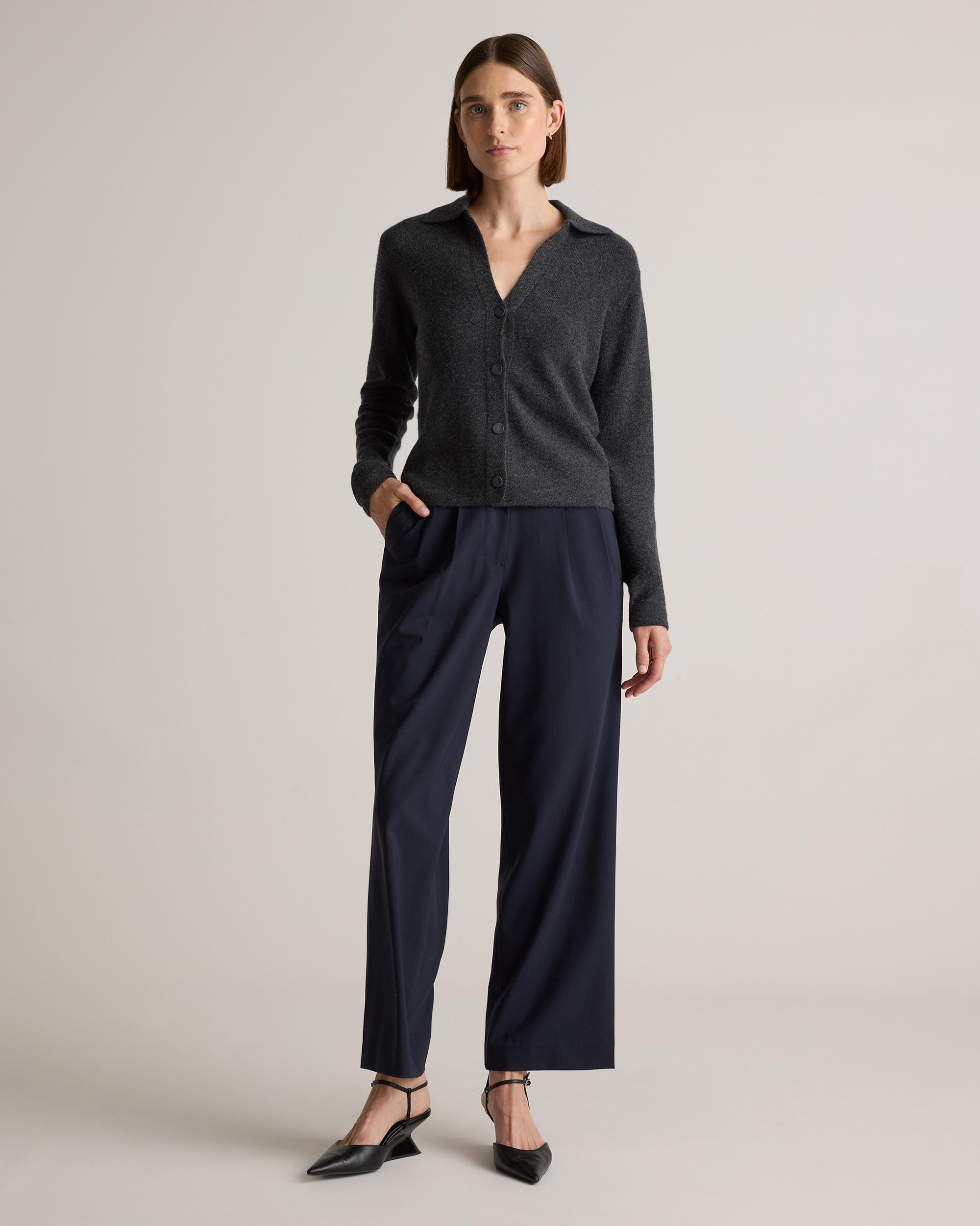 Quince | Women's Mongolian Cashmere Collared Cardigan Sweater Size XL Product Image