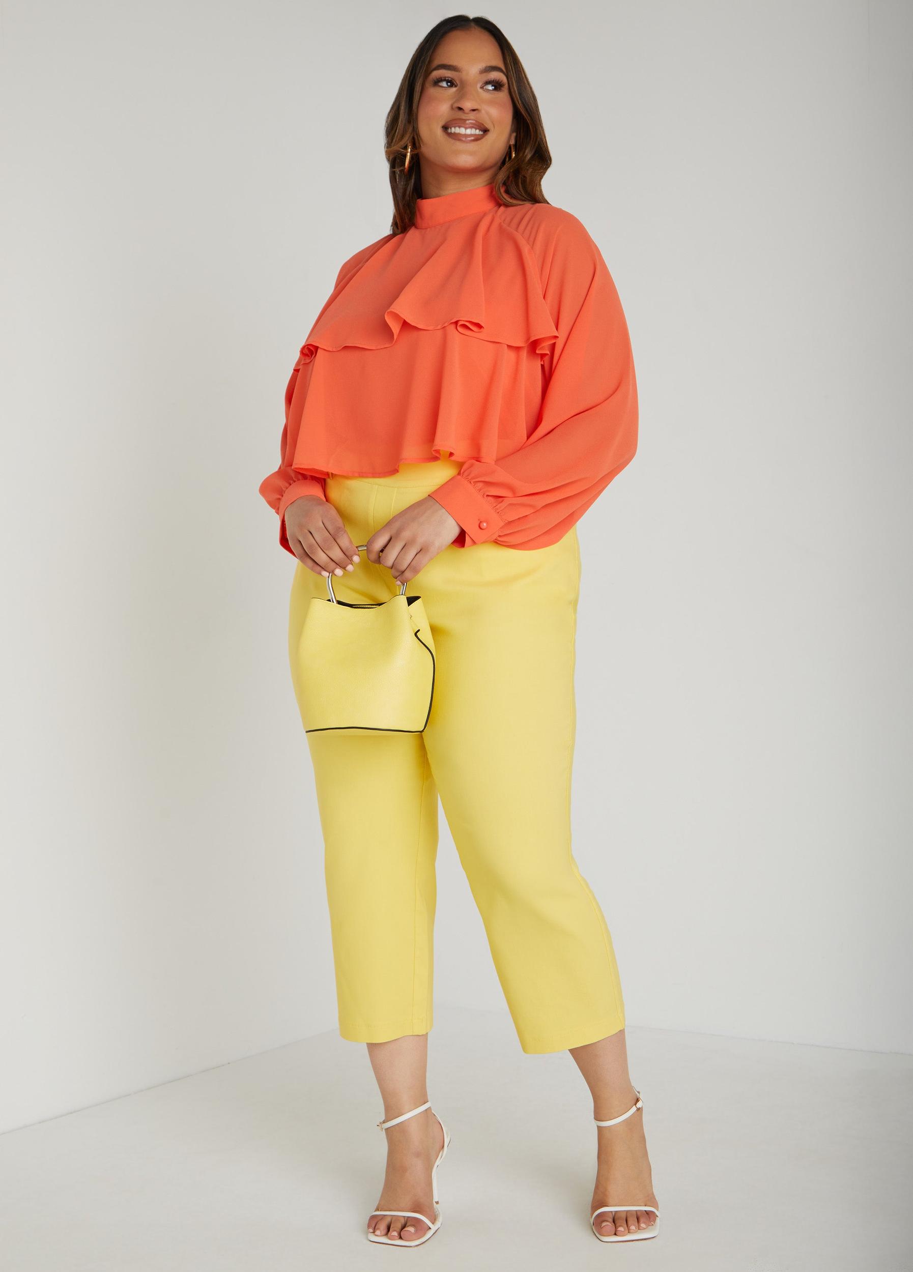 Tiered Ruffled Crepe Top Product Image