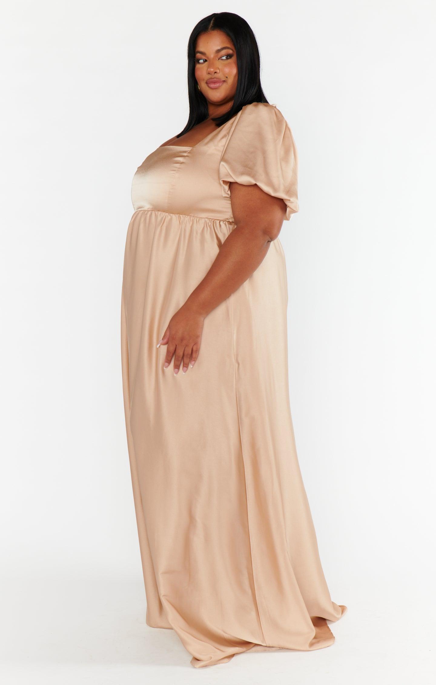 Nora Maxi Dress ~ Champagne Luxe Satin Product Image
