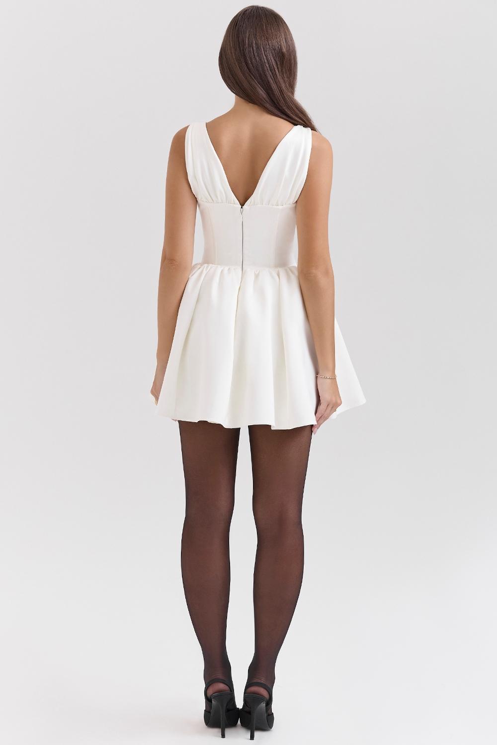 Emmeliette  ivory satin mini dress Product Image
