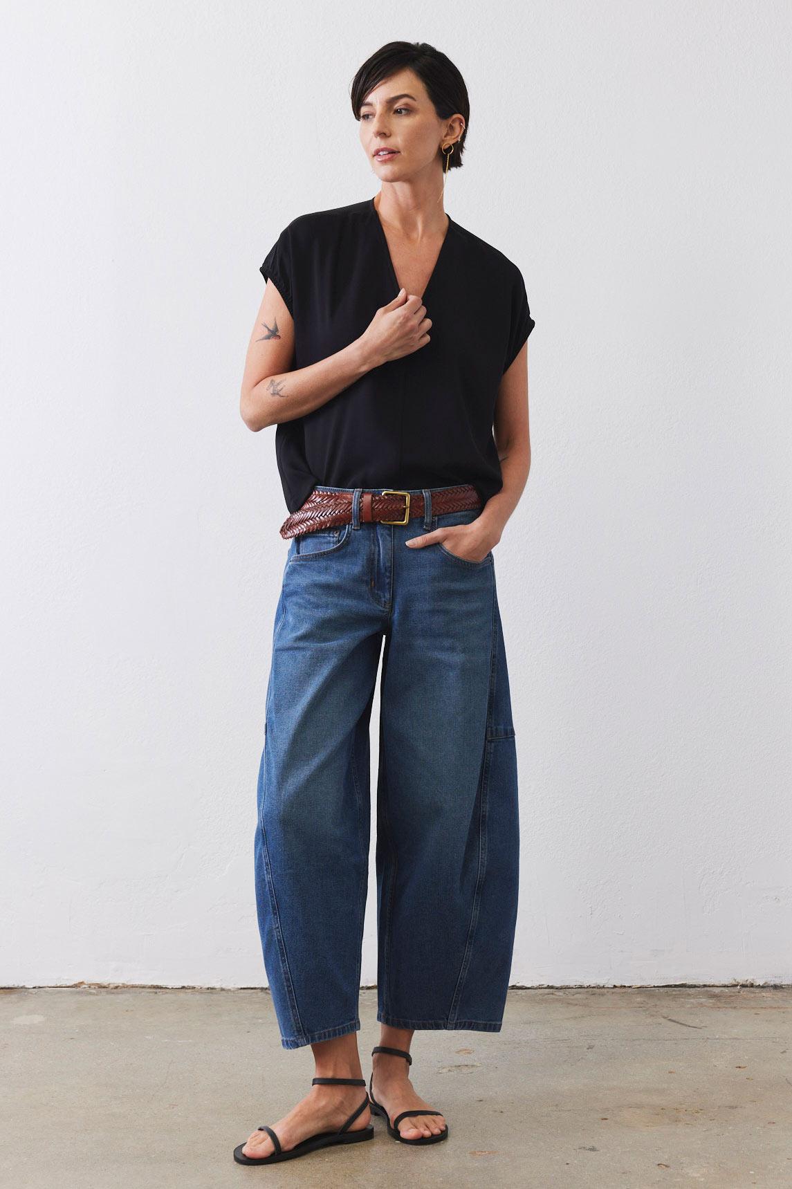 The Wide Barrel Leg Jeans Product Image