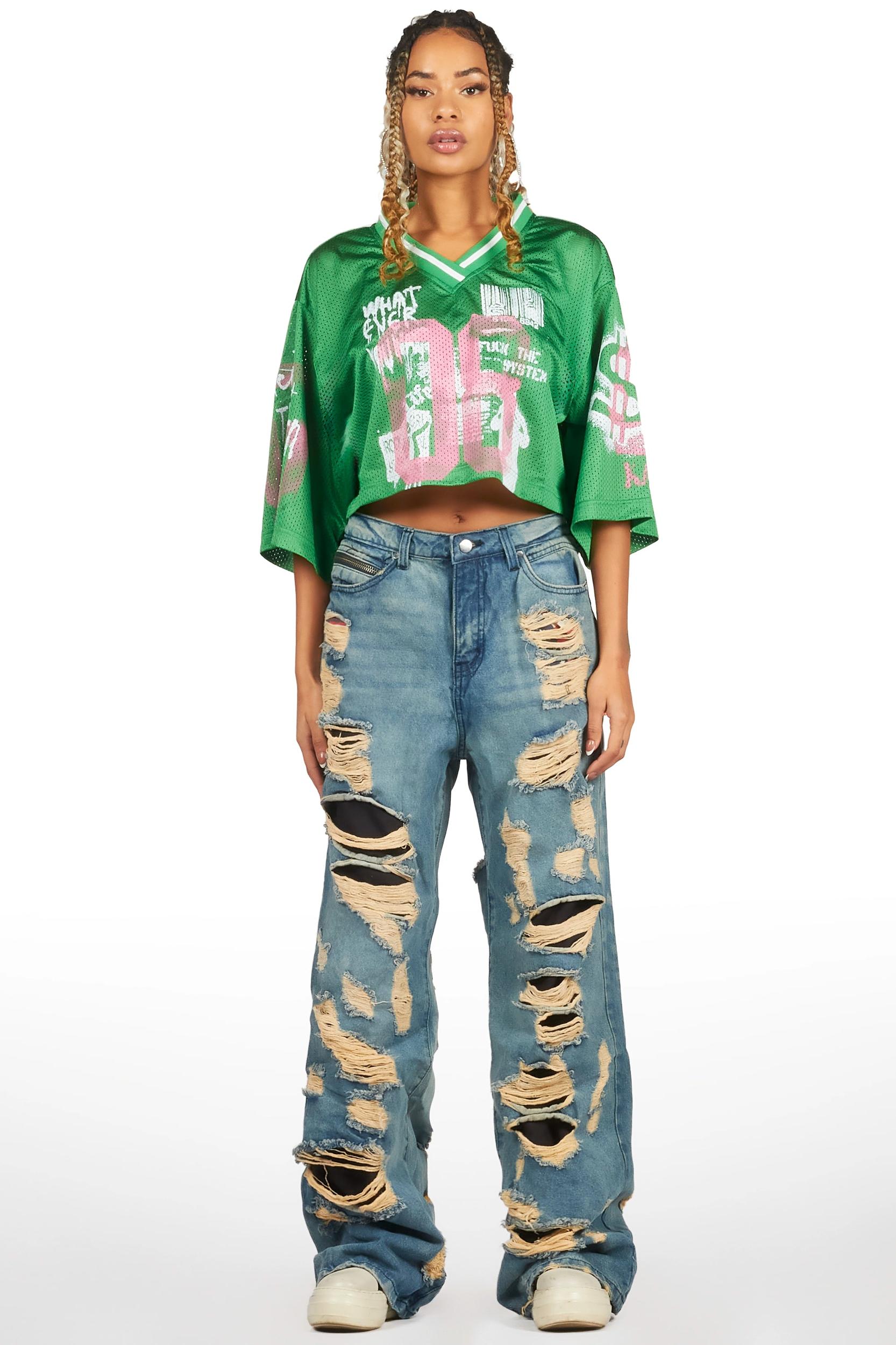 Tamyra Blue Baggy Jean Female Product Image