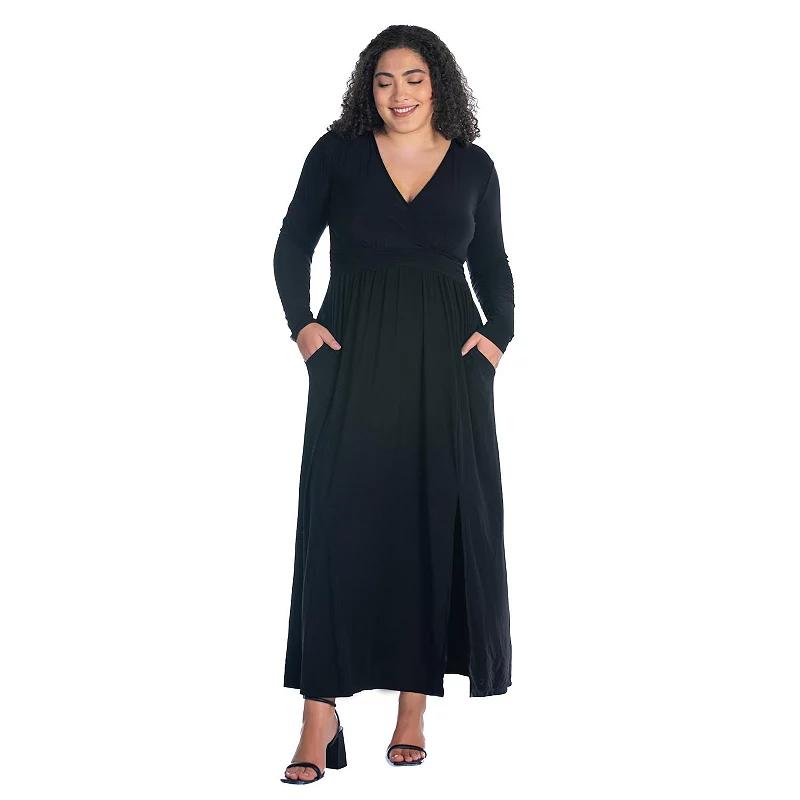 24seven Comfort Apparel Womens Long Sleeve Maxi Dress Plus Product Image