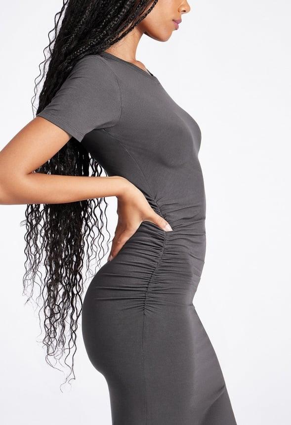 Ruched Midi T-Shirt Dress Product Image