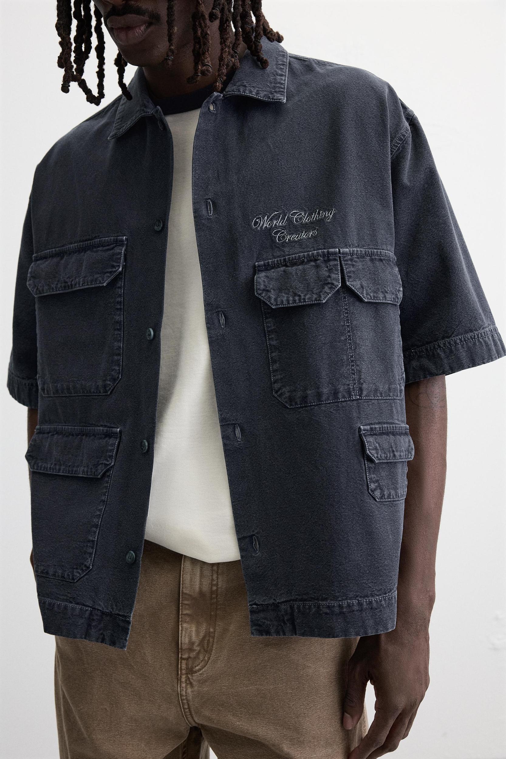 EMBROIDERED UTILITY POCKET SHIRT Product Image