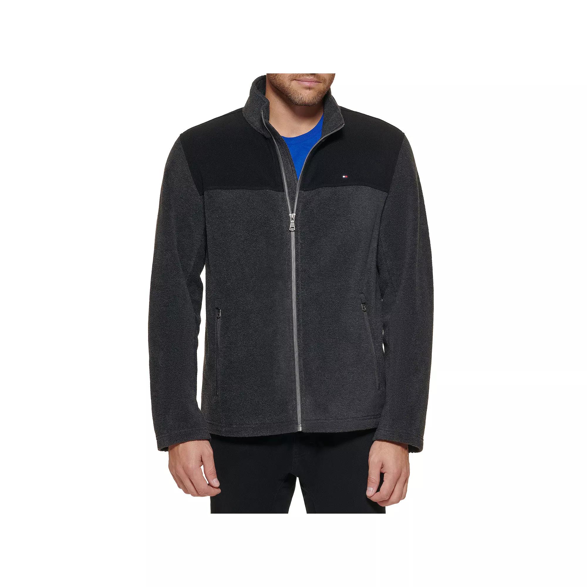 Big & Tall Tommy Hilfiger Fleece Jacket with Stand Collar, Men's,  Product Image