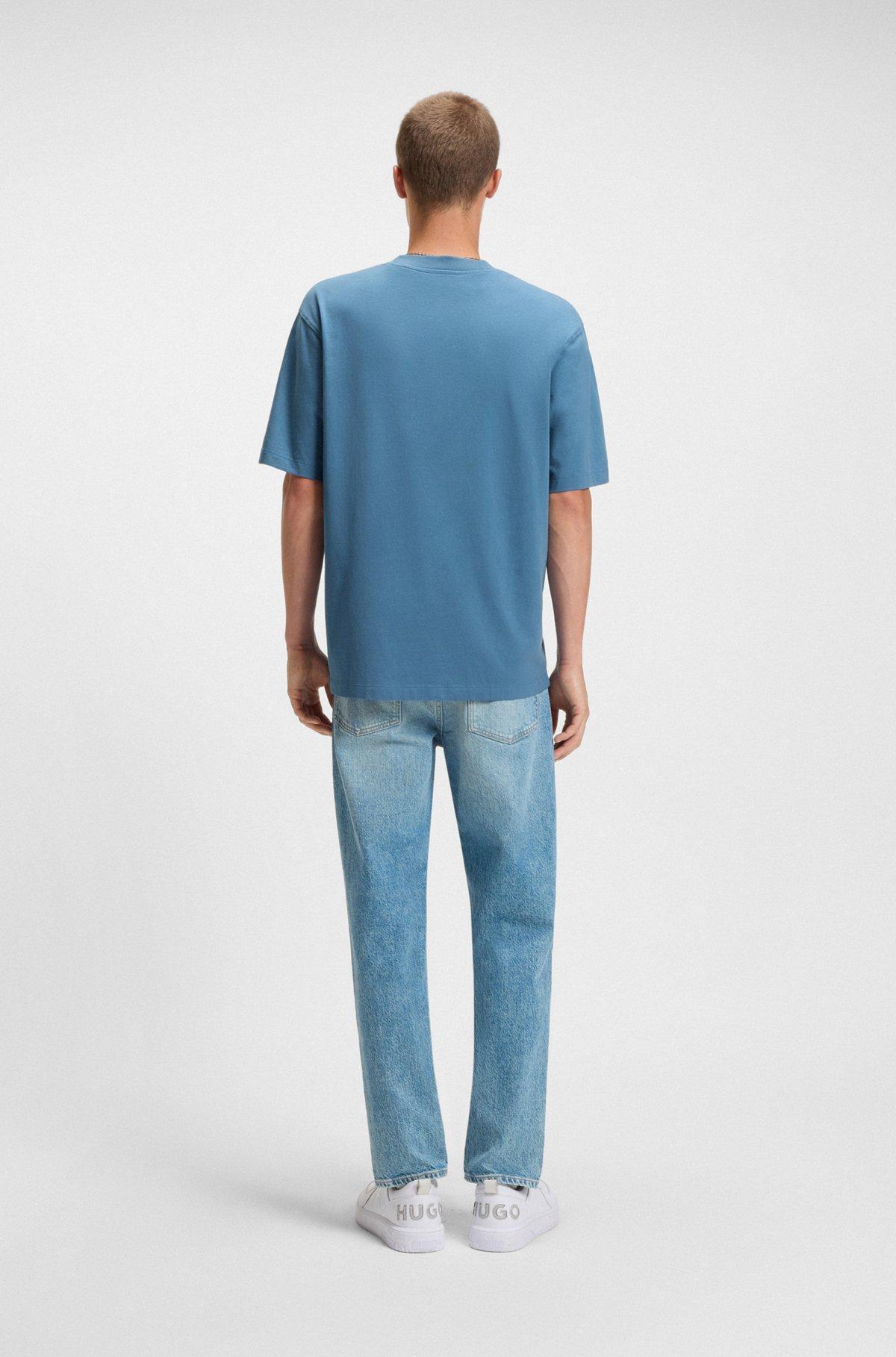 Cotton-jersey T-shirt with reverse-logo embroidery Product Image