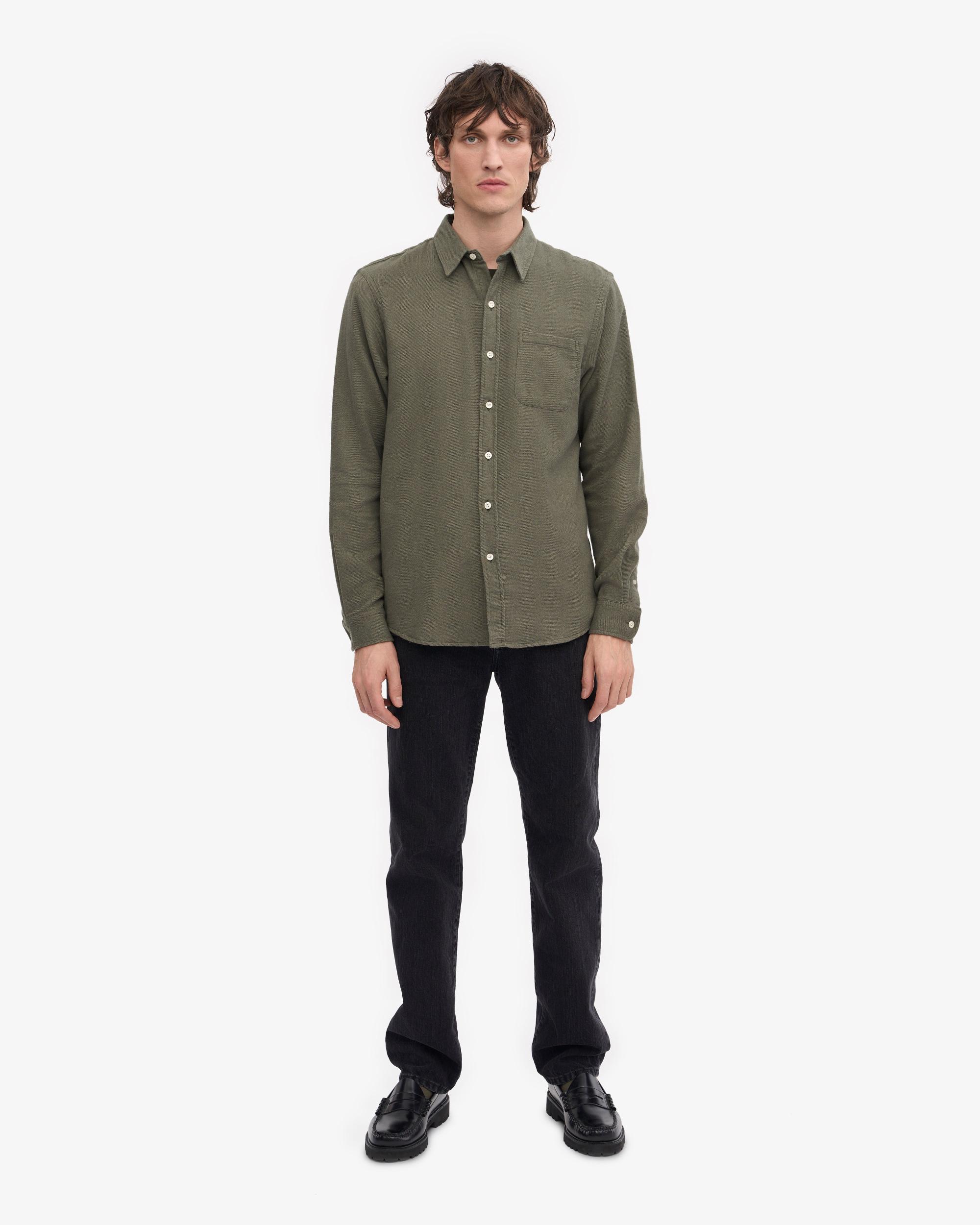 Organic Flannel Shirt - Dusty Olive Product Image