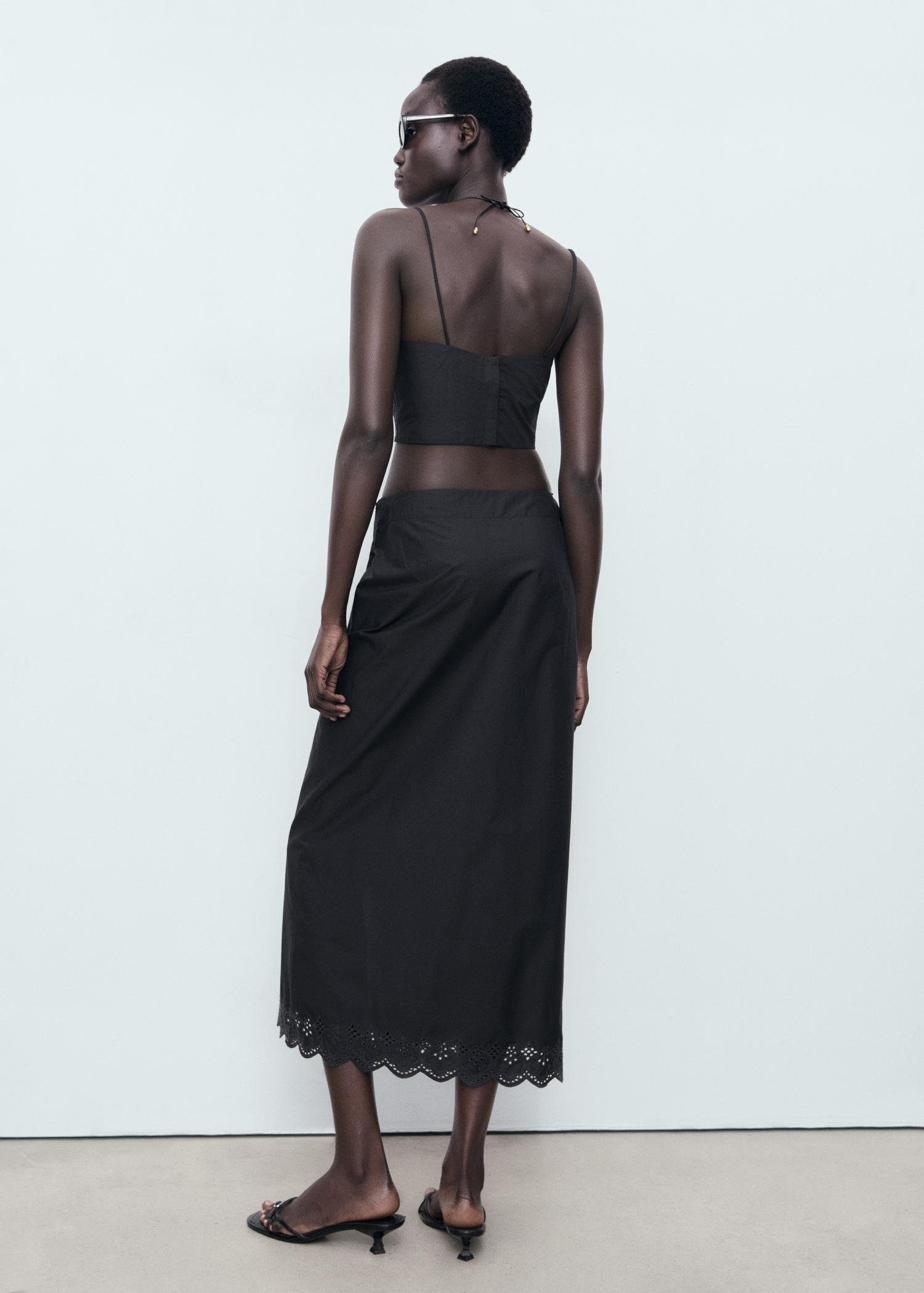 Embroidered cotton skirt - Women | MANGO USA Product Image