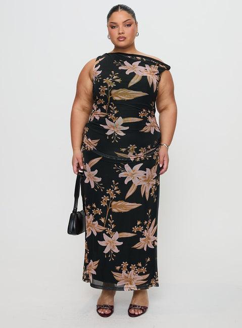 Goldrush Maxi Dress Black Floral Product Image