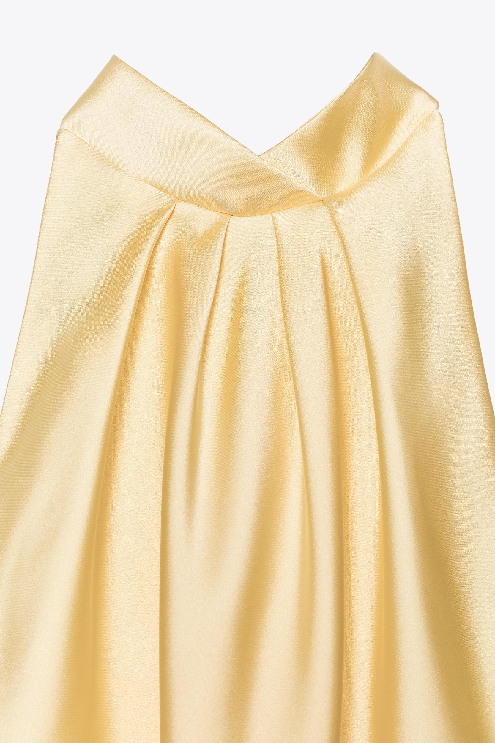 SATIN HALTER MIDI DRESS Product Image