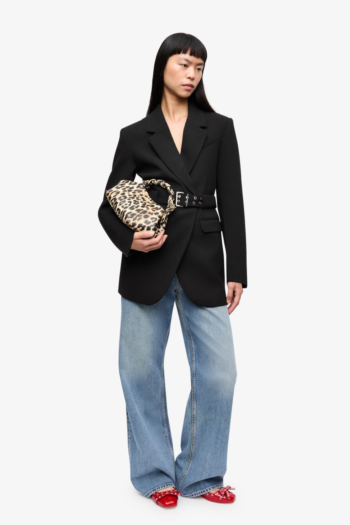 Black Bonded Crepe Blazer Product Image