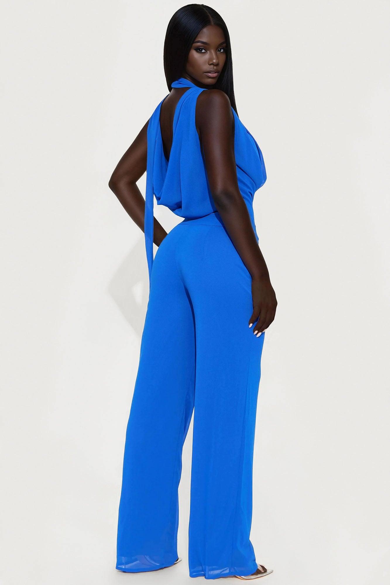 Want You Back Chiffon Jumpsuit - Royal Female Product Image