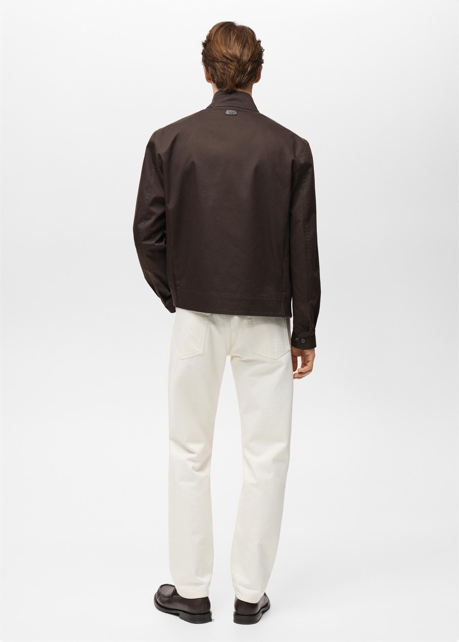 Water-repellent cotton jacket - Men | MANGO USA Product Image