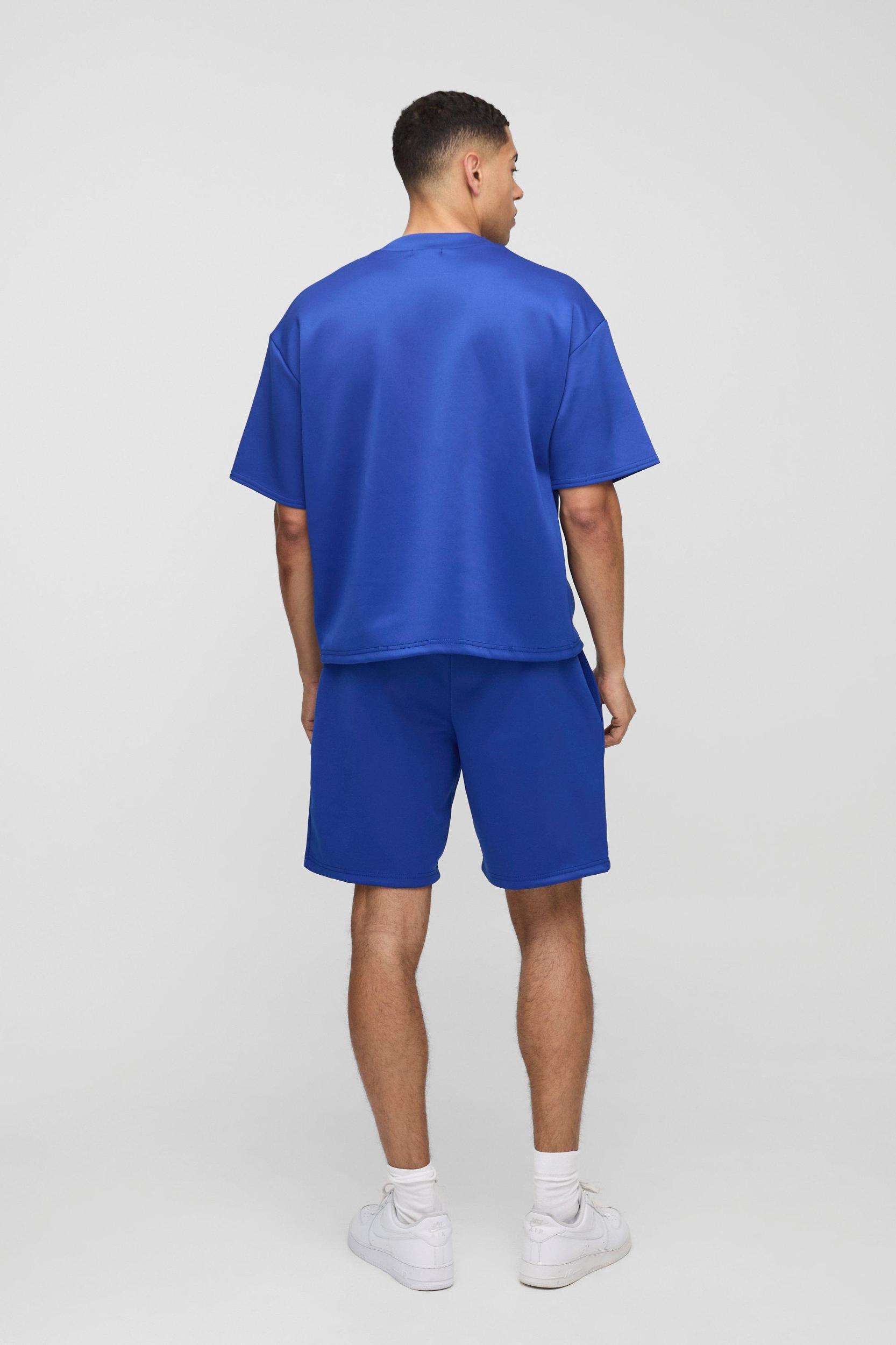 Oversized Boxy Ltd Edn Scuba Graphic T Shirt & Short Set | boohooMAN USA Product Image