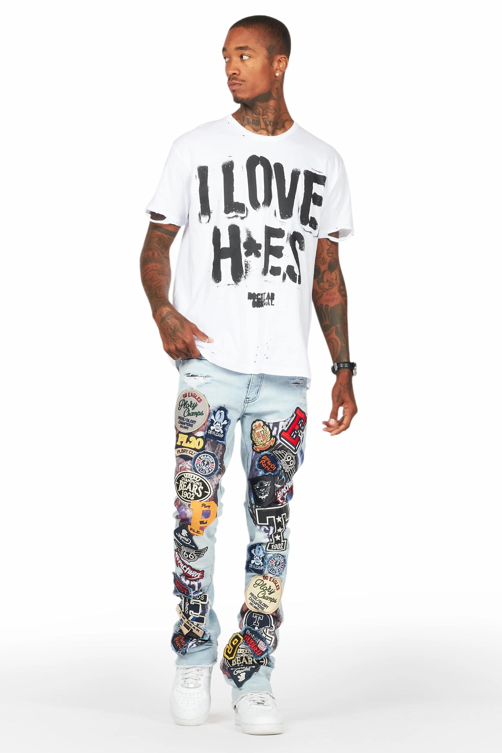 Banyan White Graphic Oversized T-Shirt Male Product Image