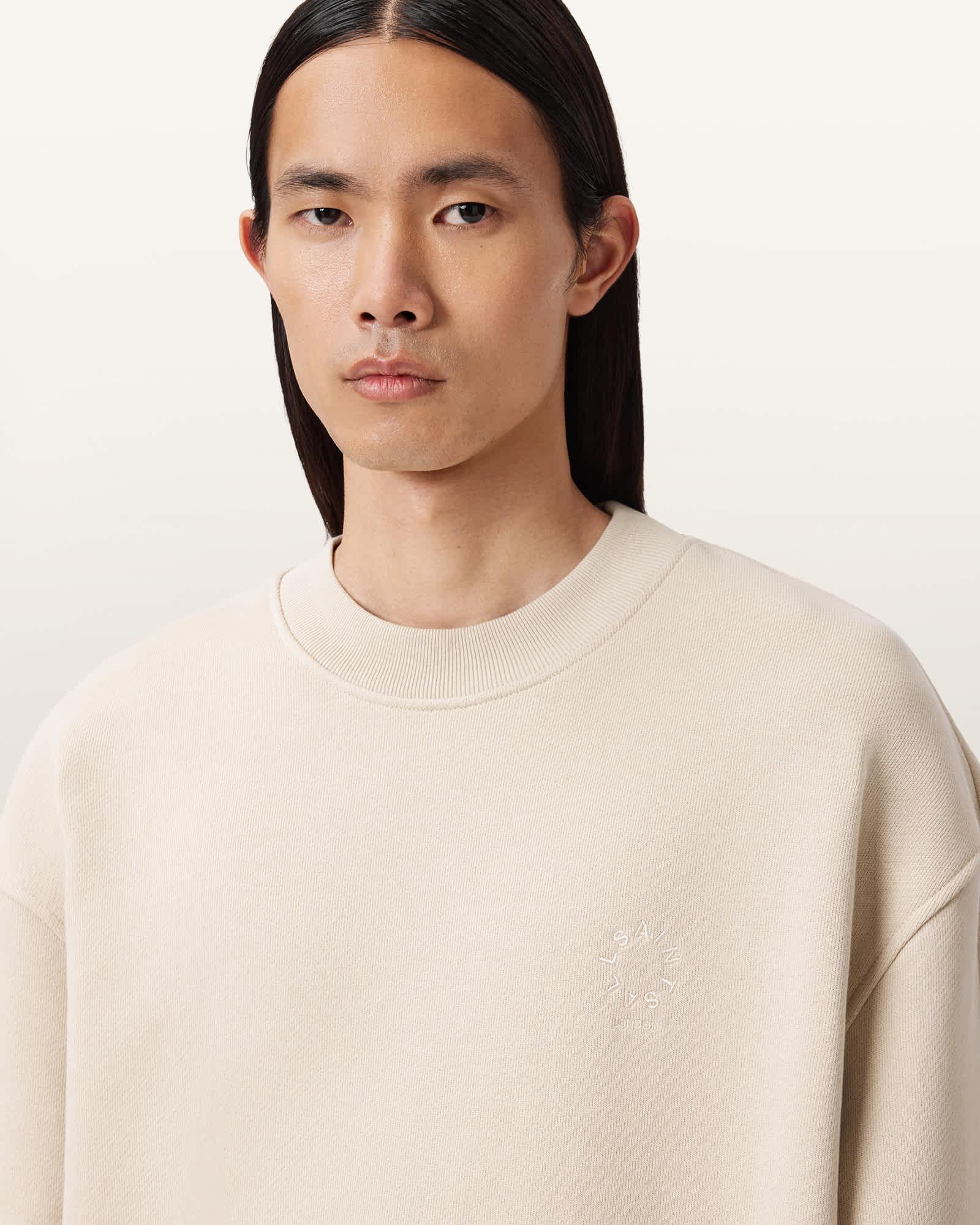 Haven Crew Neck Sweatshirt FEATHER TAUPE | ALLSAINTS US Product Image