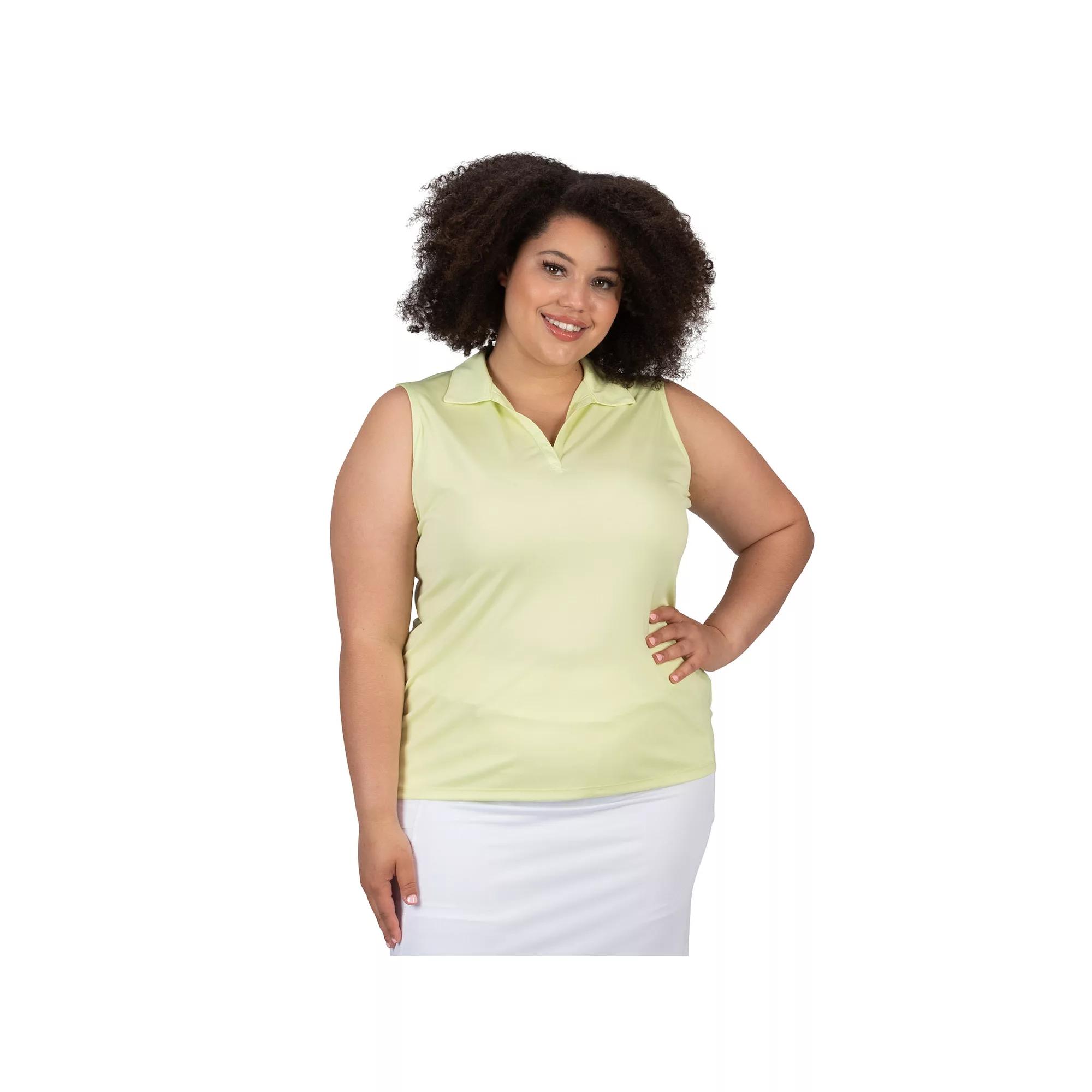 Plus Size Nancy Lopez Sleeveless Polo, Women's, Size: 1XL, Green Product Image