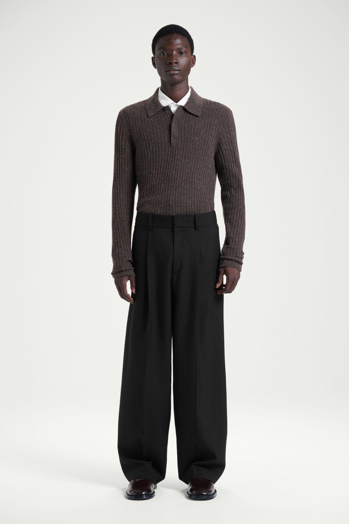 THE FLECKED WOOL POLO SHIRT Product Image