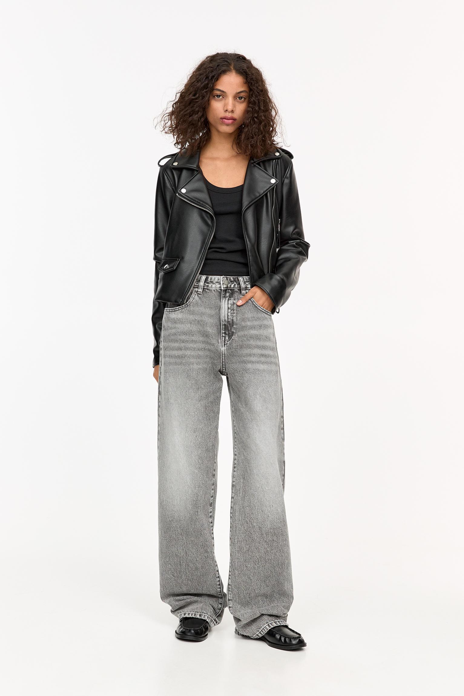 Leather effect biker jacket Product Image