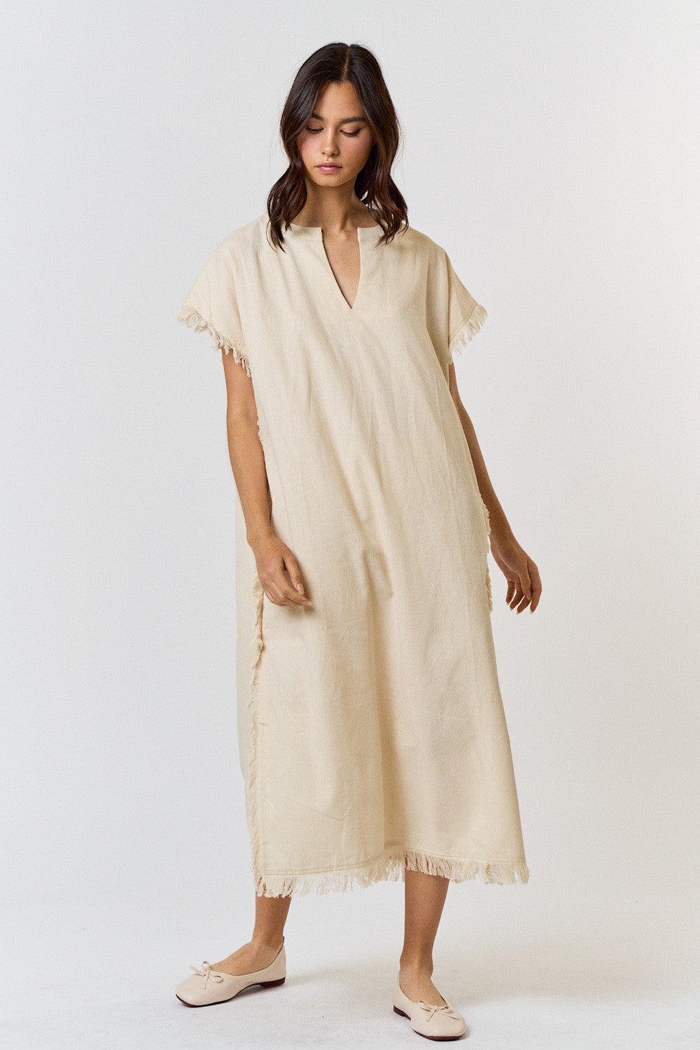 Frayed Edge Midi Dress Product Image