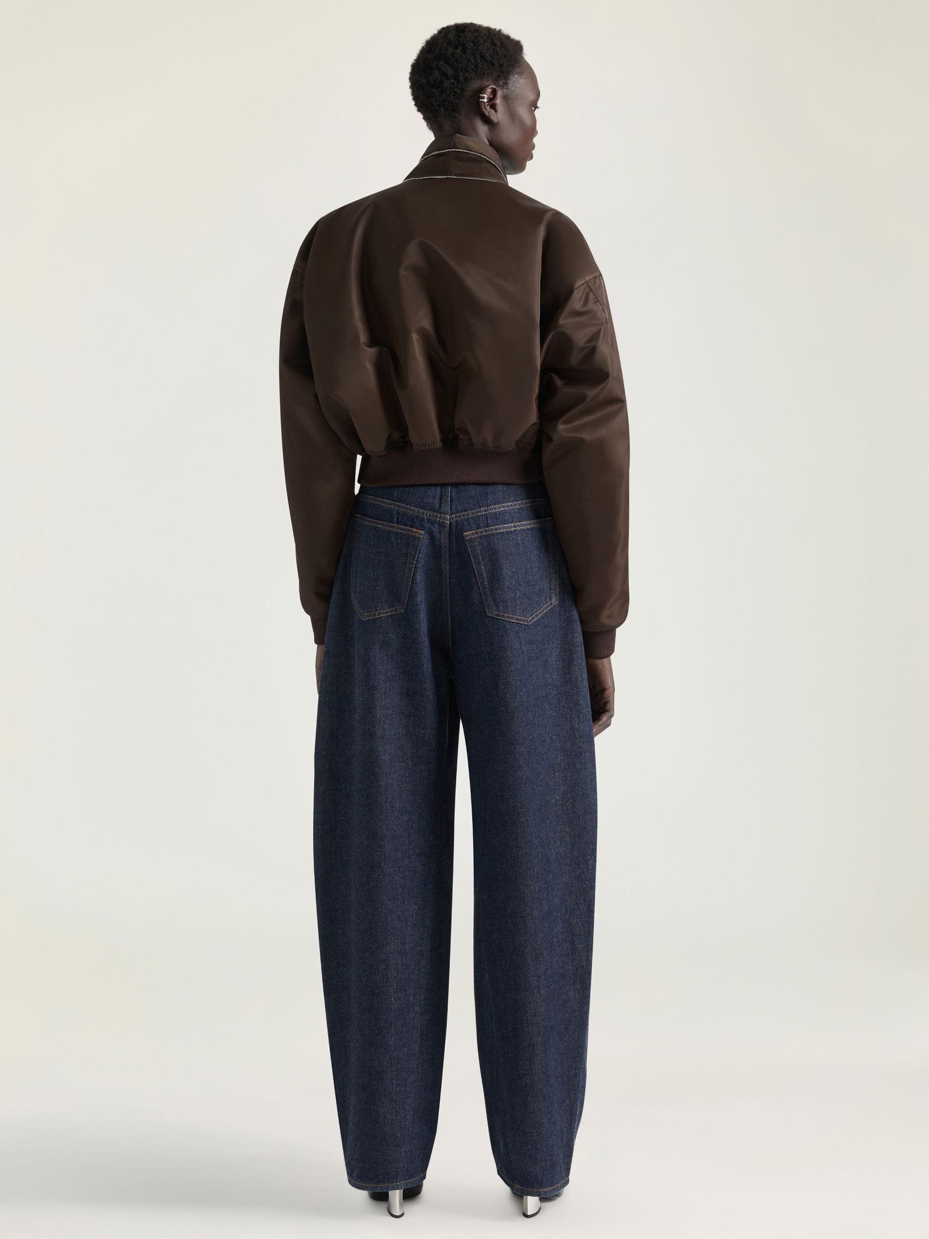 Bomber with zipped shawl collar in nylon Product Image