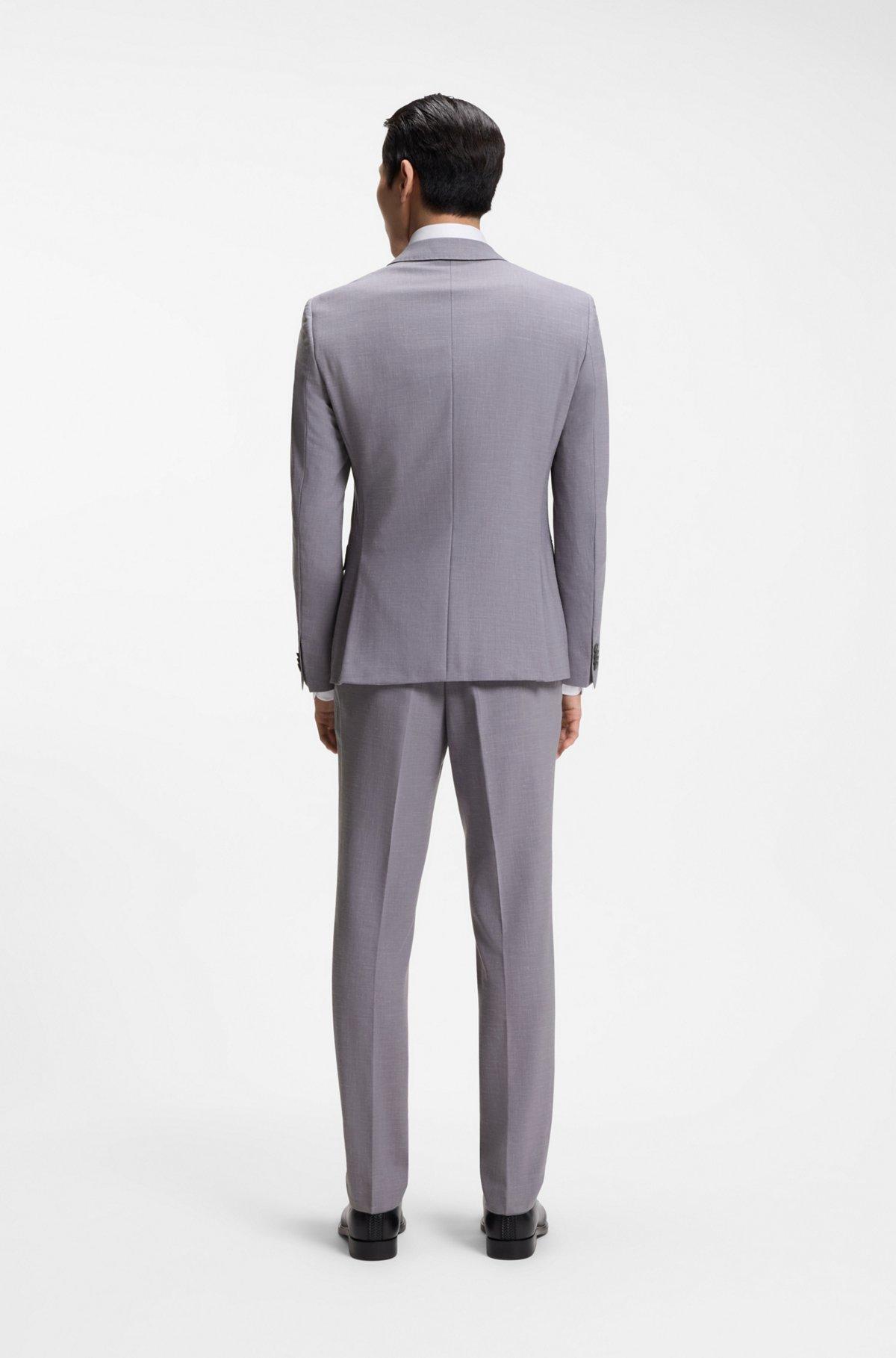 Two-piece slim-fit suit in micro-patterned cloth Product Image