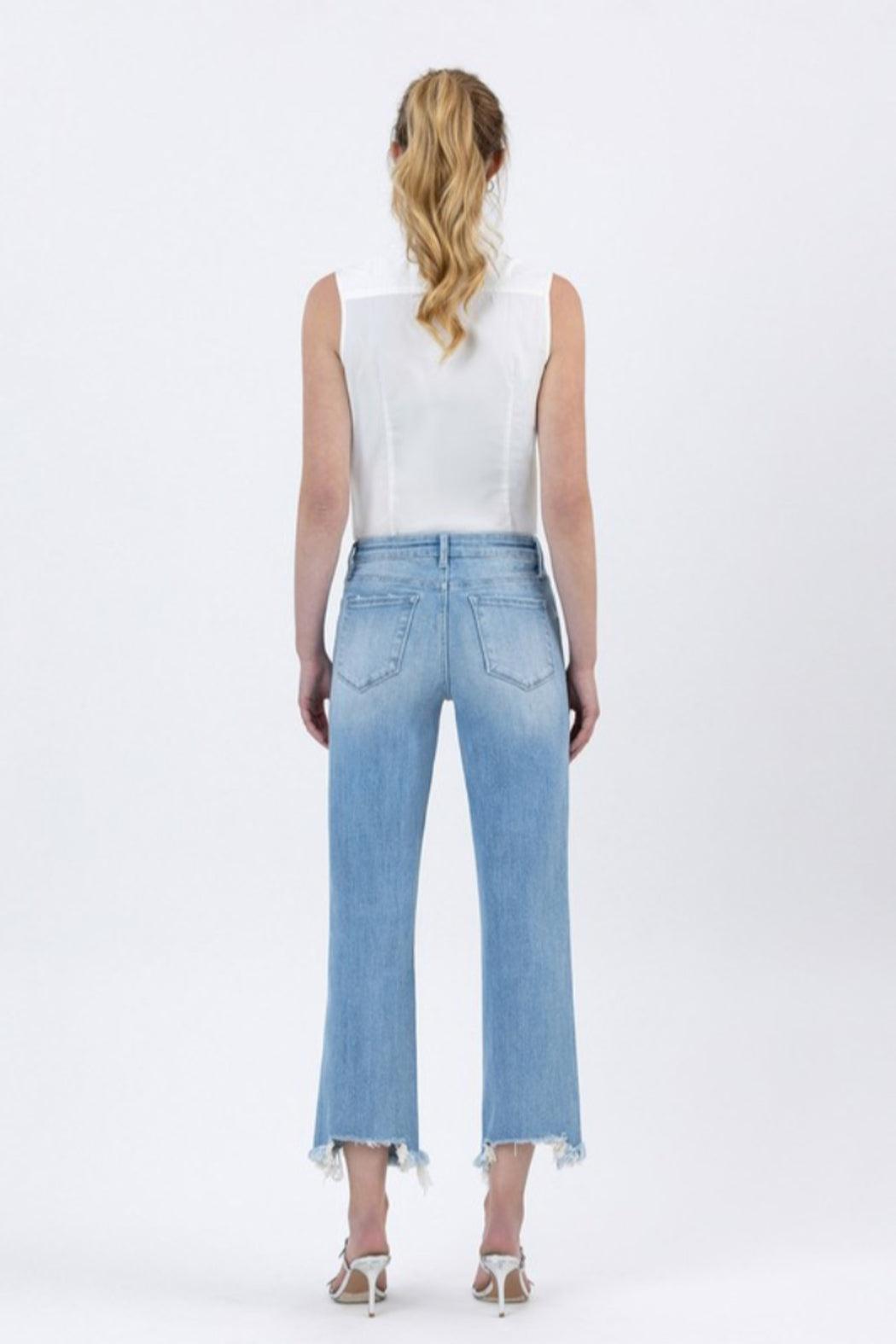 High Rise Distressed Crop Jeans Product Image