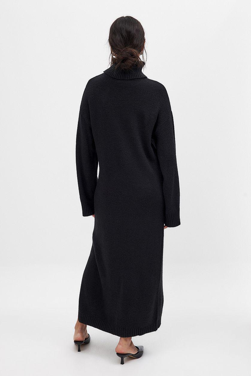 Knitted Oversized Maxi Dress Brown Product Image