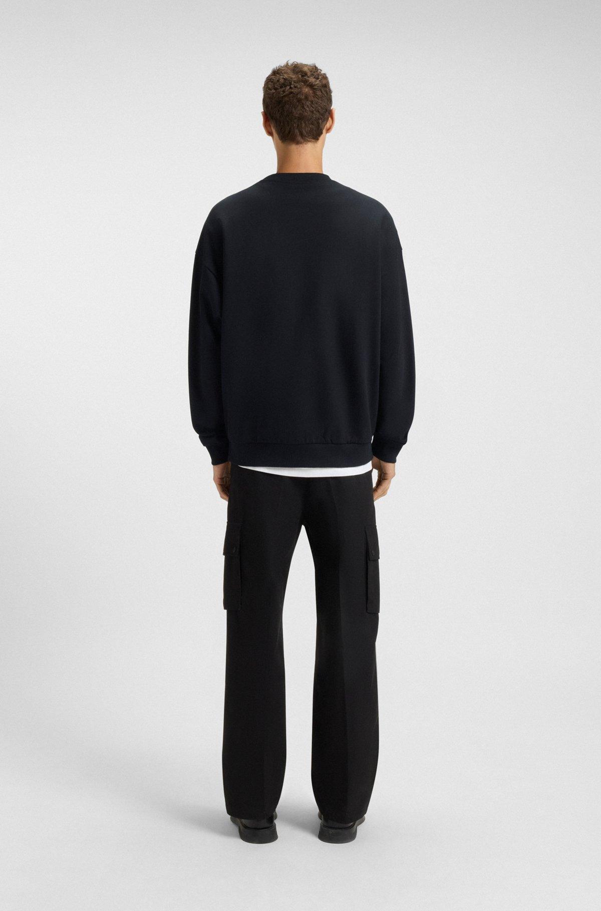 Oversize-fit sweatshirt in cotton terry with logo print Product Image