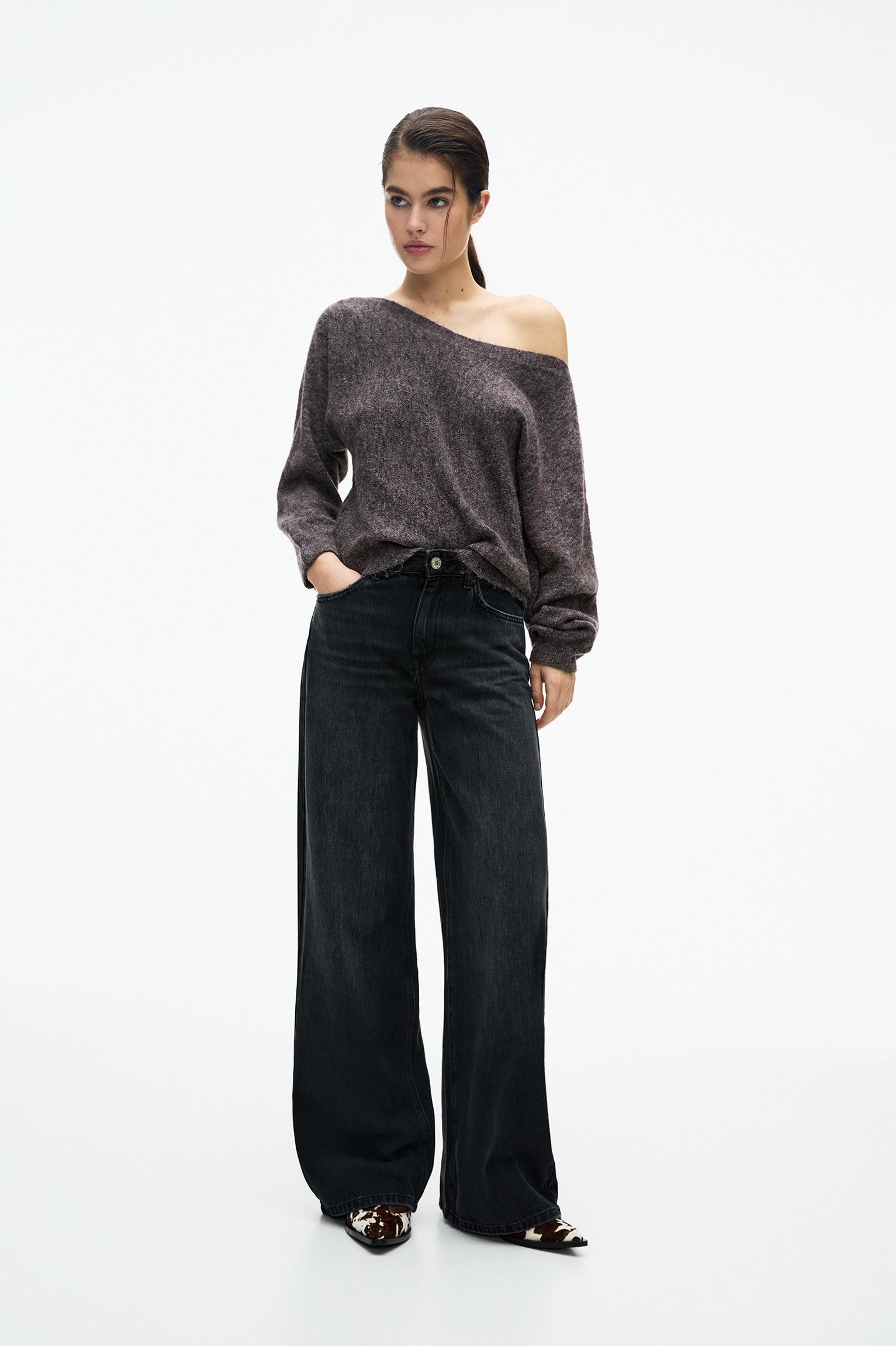 Asymmetric soft knit sweater Product Image