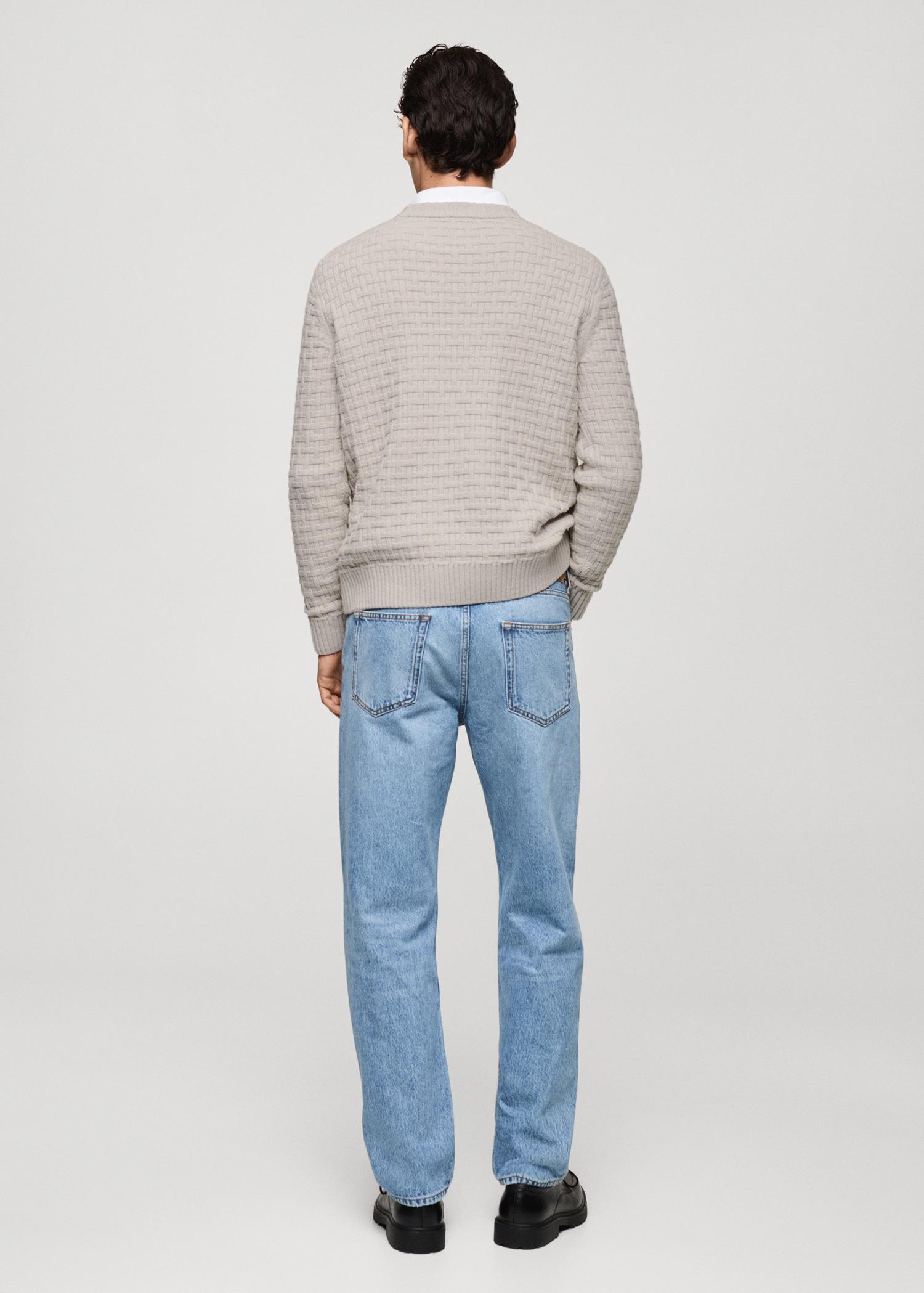 Crossed knit sweater - Men | MANGO USA Product Image