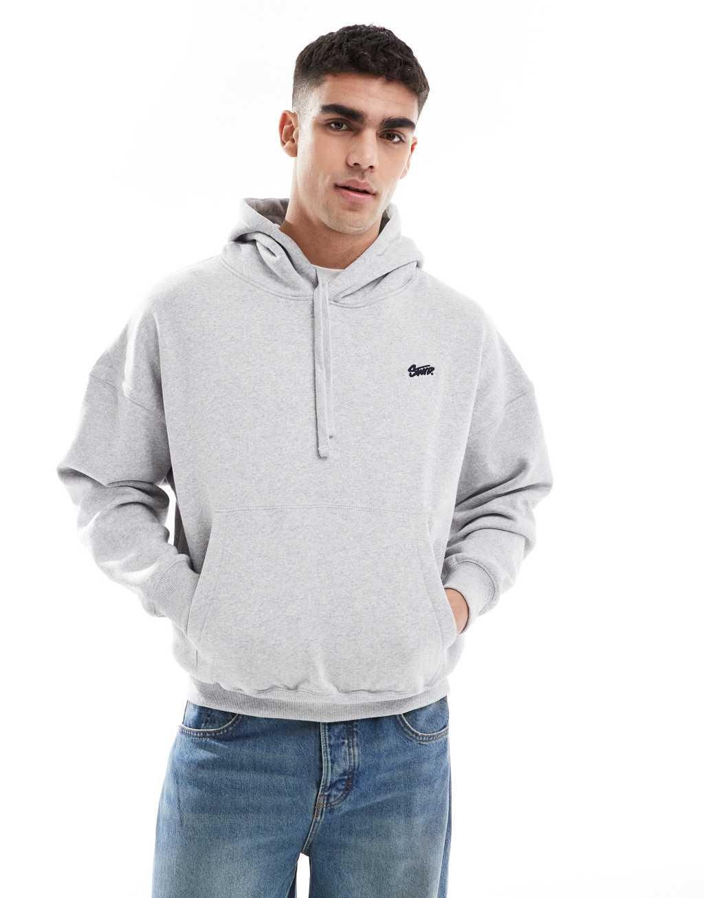 Pull&Bear STWD hoodie in gray Product Image