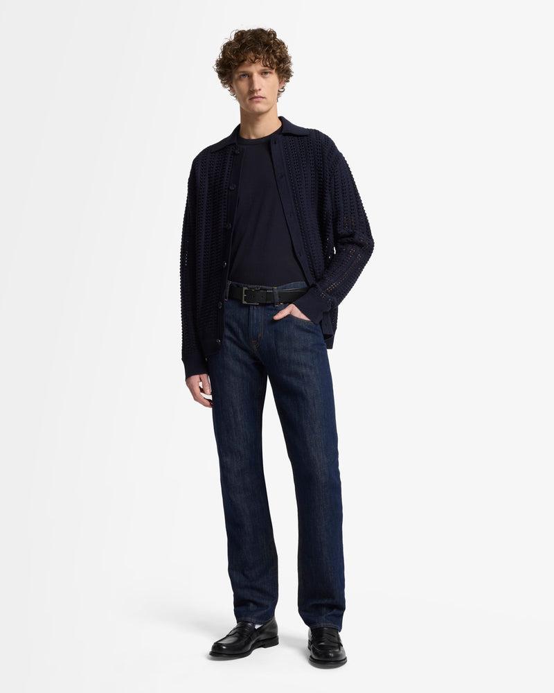 Crochet Knit Polo Product Image