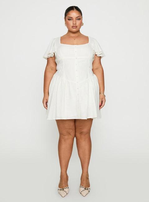 Forever More Mini Dress White Curve Product Image