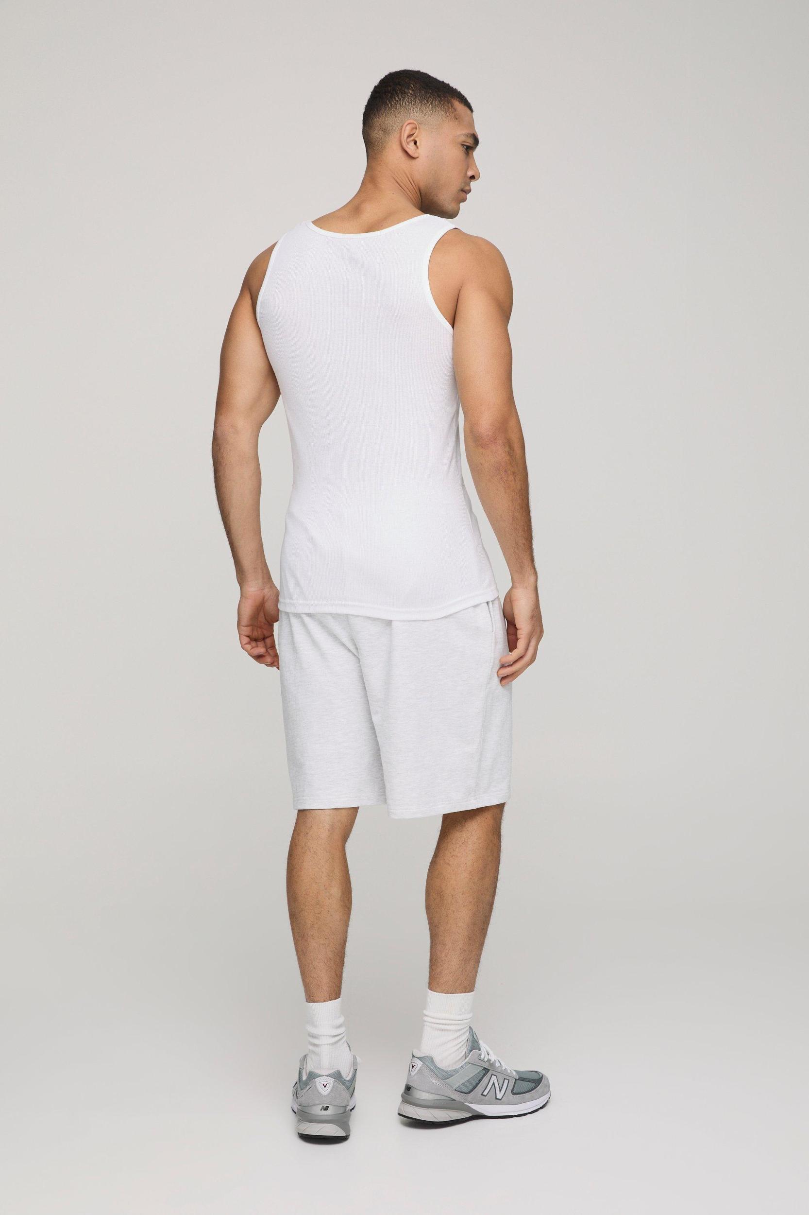 Basic Slim Fit Ribbed Vest | boohooMAN USA Product Image