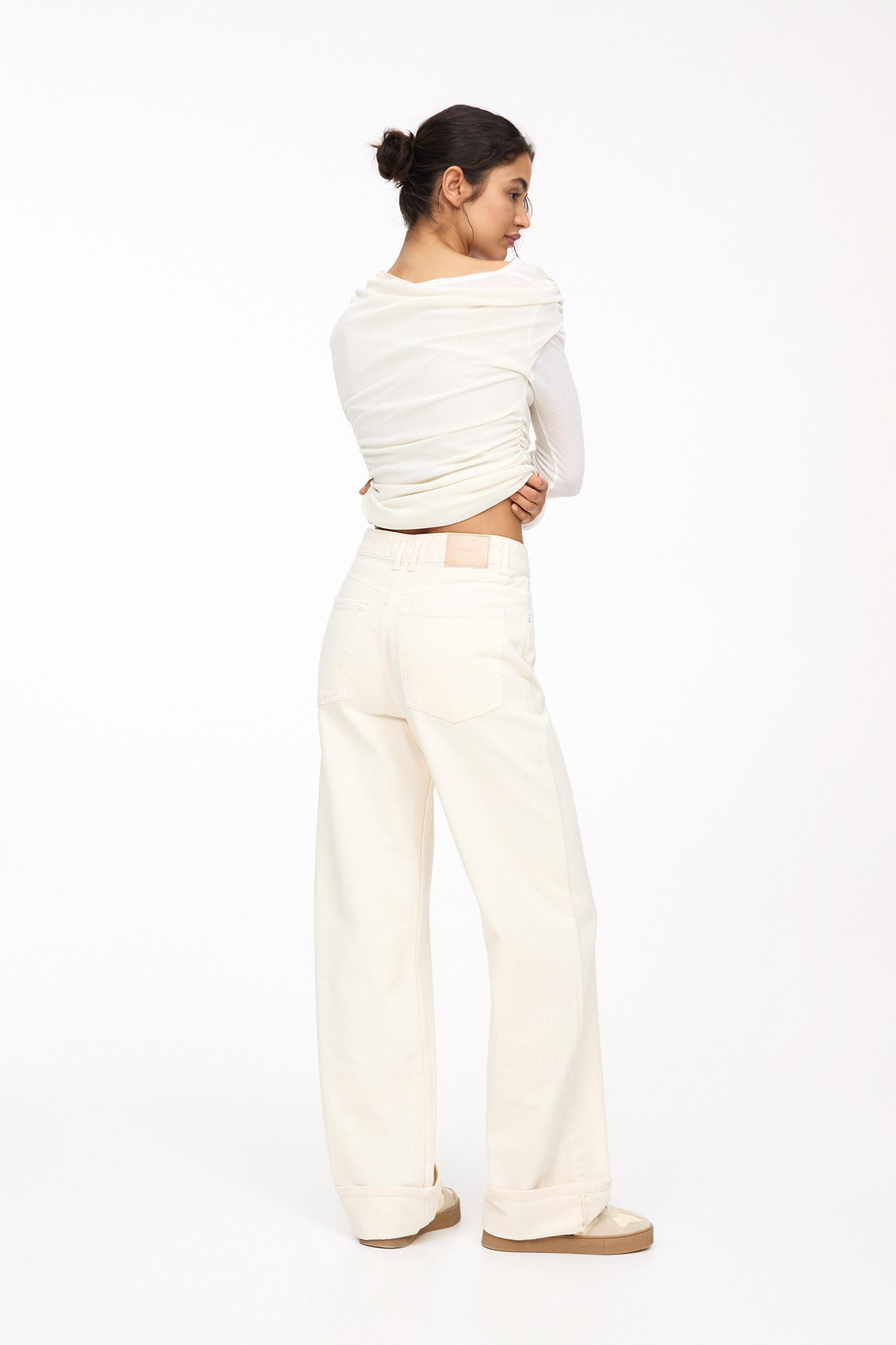 Baggy jeans with turn-up hems Product Image