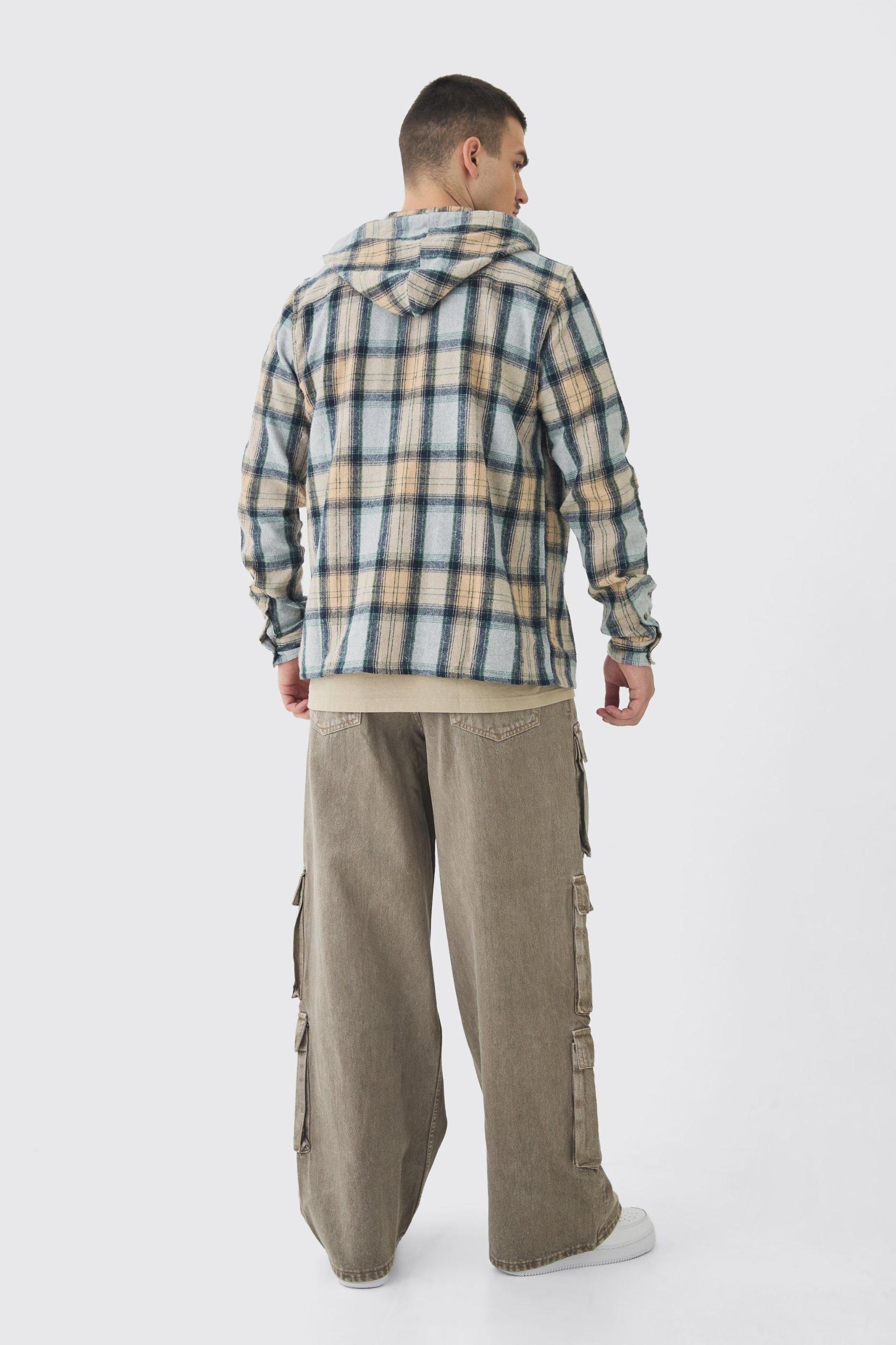 Tall Baggy Fit Washed Multi Pocket Cargo Jeans | boohooMAN USA Product Image