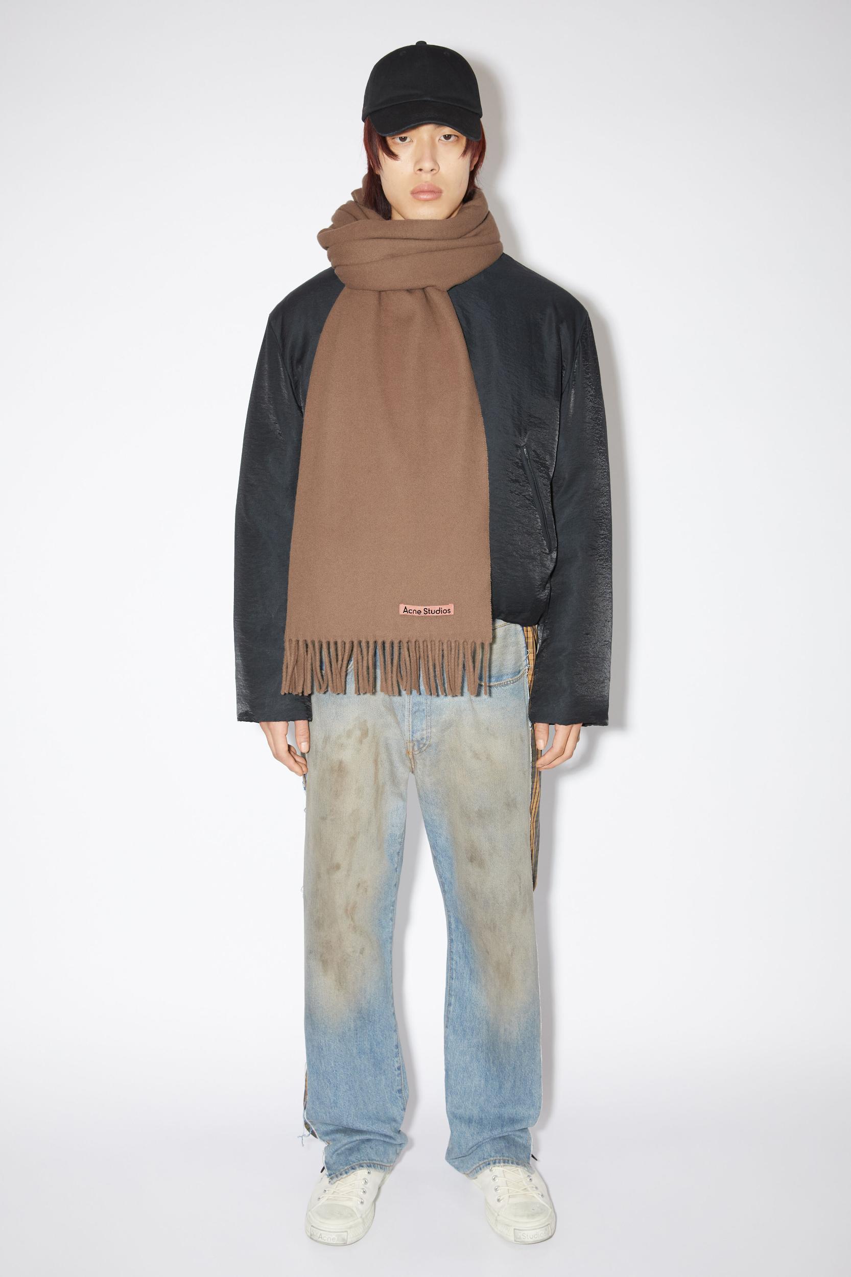 Fringe wool scarf - oversized Product Image