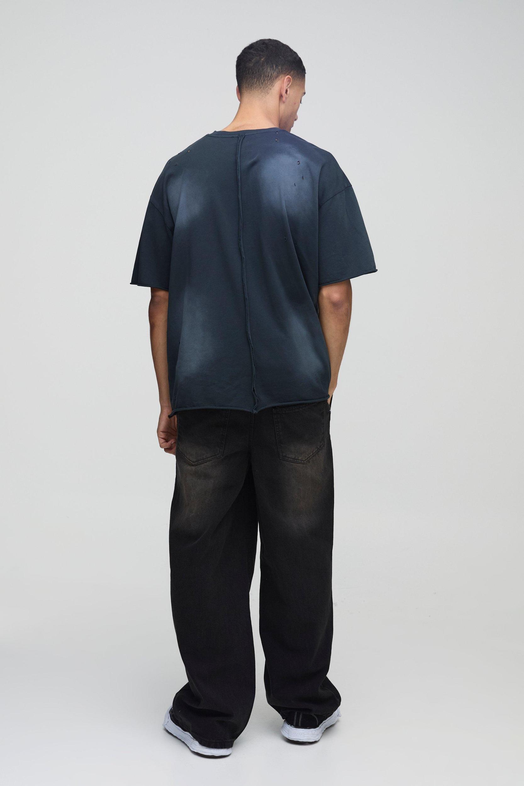 Baggy Rigid Boxer Waistband Ripped Denim Jeans | boohooMAN USA Product Image