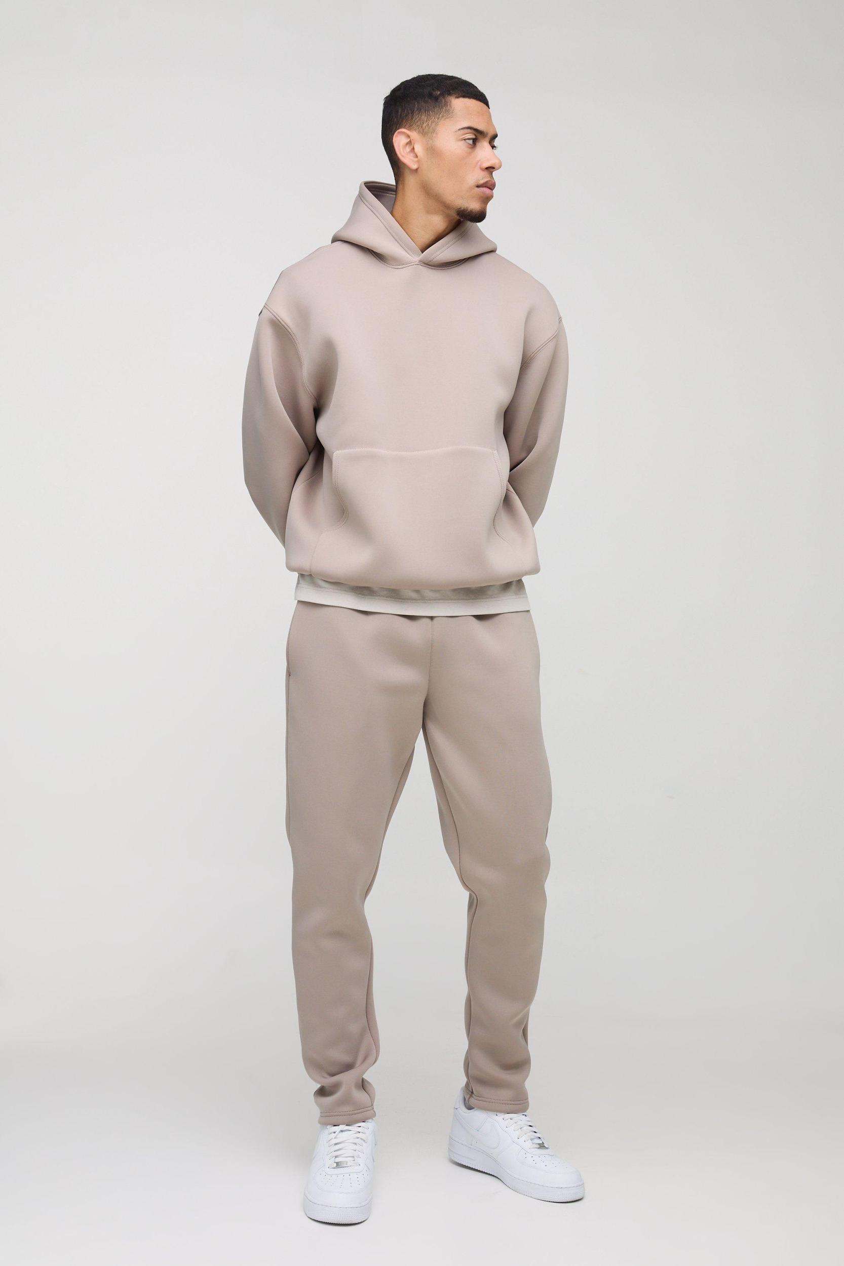 Oversized Bonded Scuba Hooded Tracksuit | boohooMAN USA Product Image
