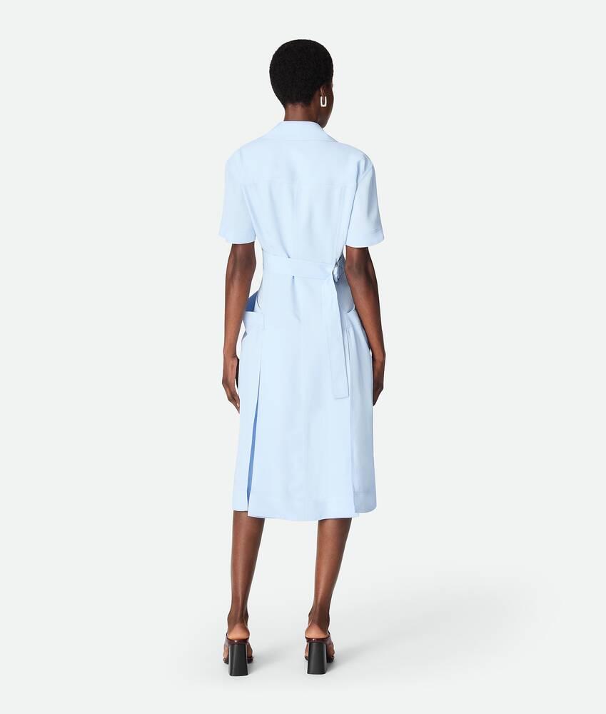 Women's Viscose And Silk Twill Dress in Sky blue Product Image