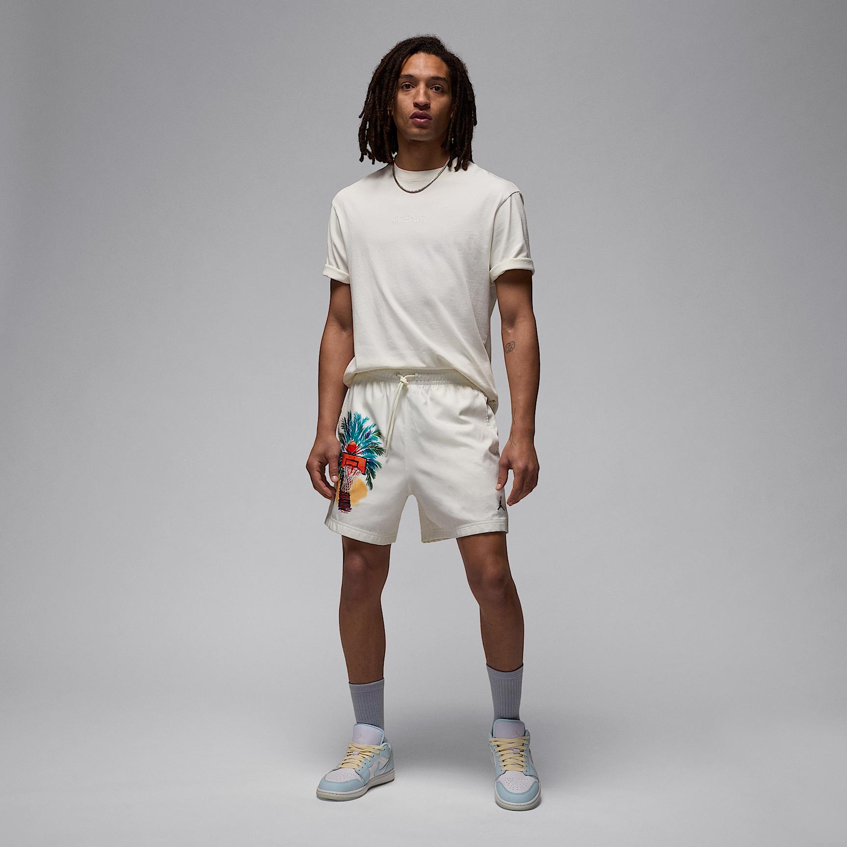 Jordan Mens Jordan Essential SMR PK LBR NY Shorts - Mens Sail/Black Product Image