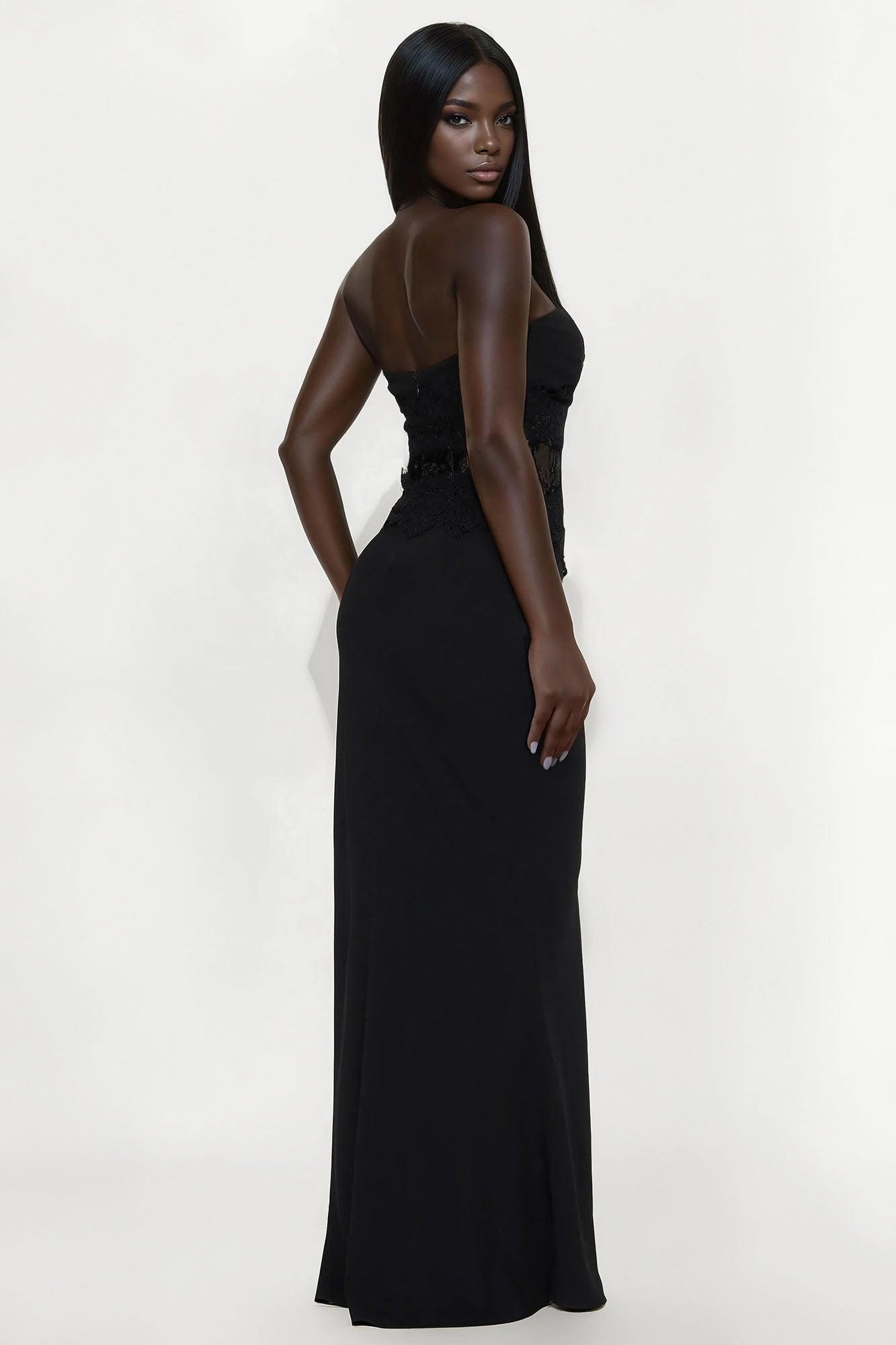 Dark Night Corset Maxi Dress - Black Female Product Image